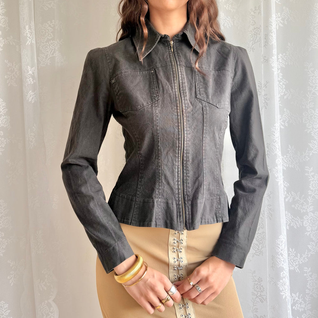 Denim Zip Jacket - Size M