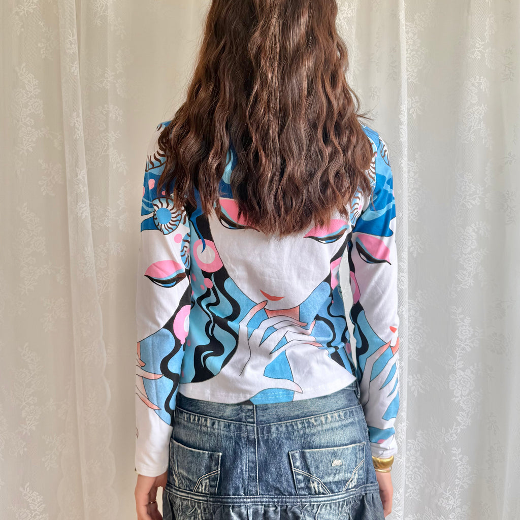 Graphic Long Sleeve Top - Size M