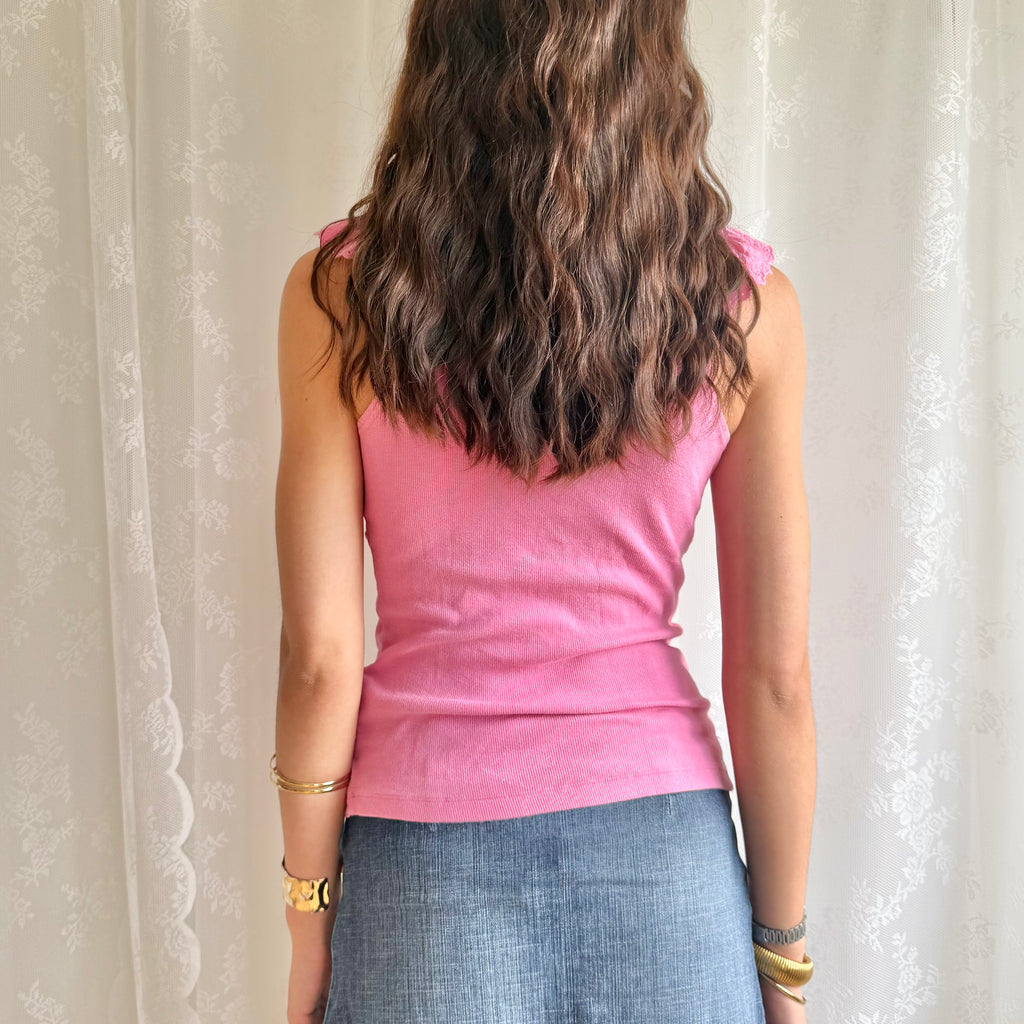 Broderie Anglaise Crop Top - Size M