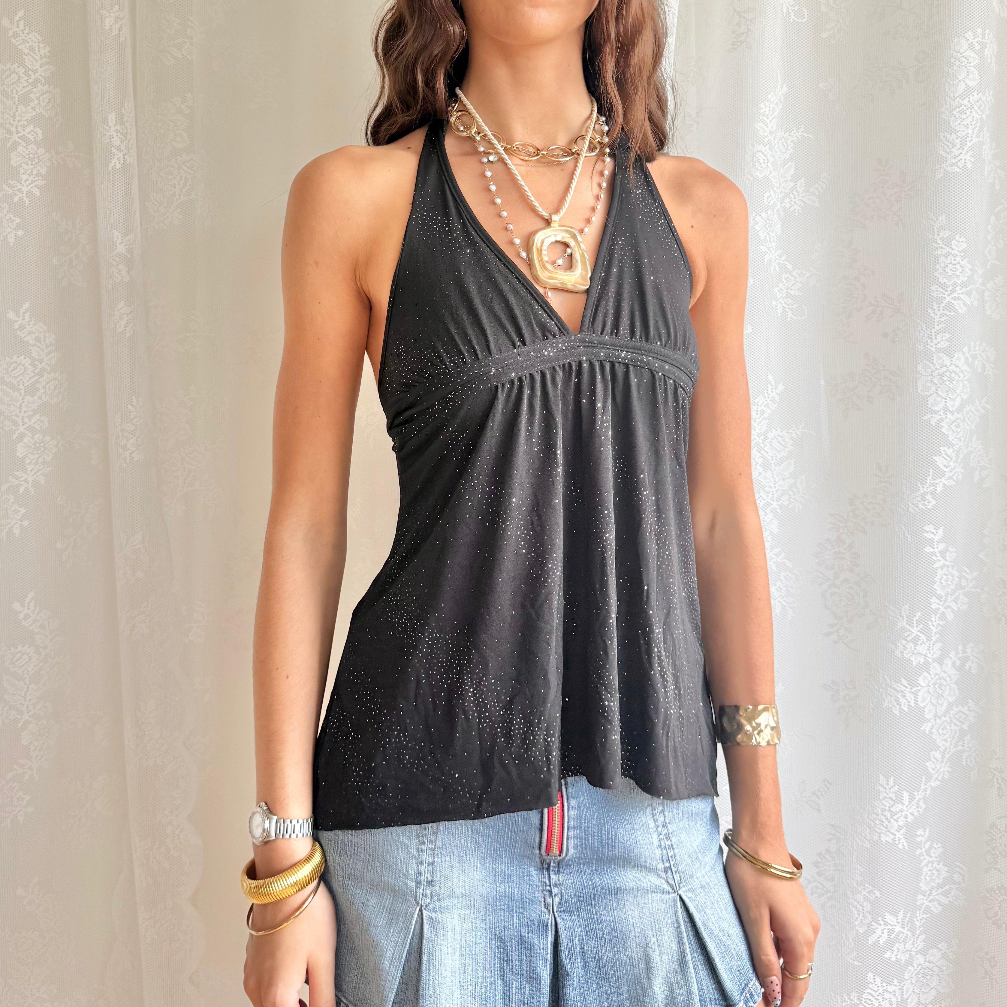 Pimkie Glitter Halter Cami - Size S