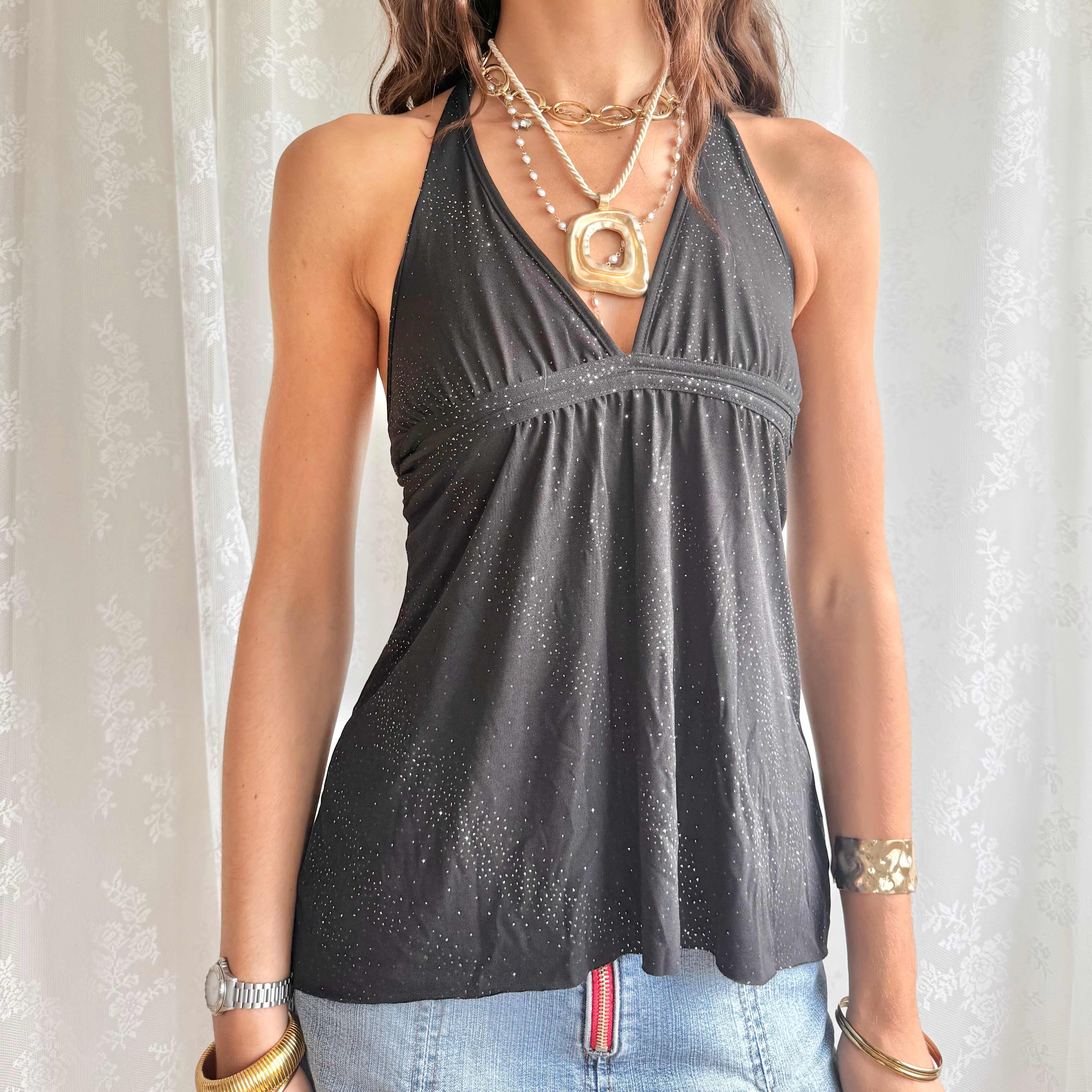 Pimkie Glitter Halter Cami - Size S