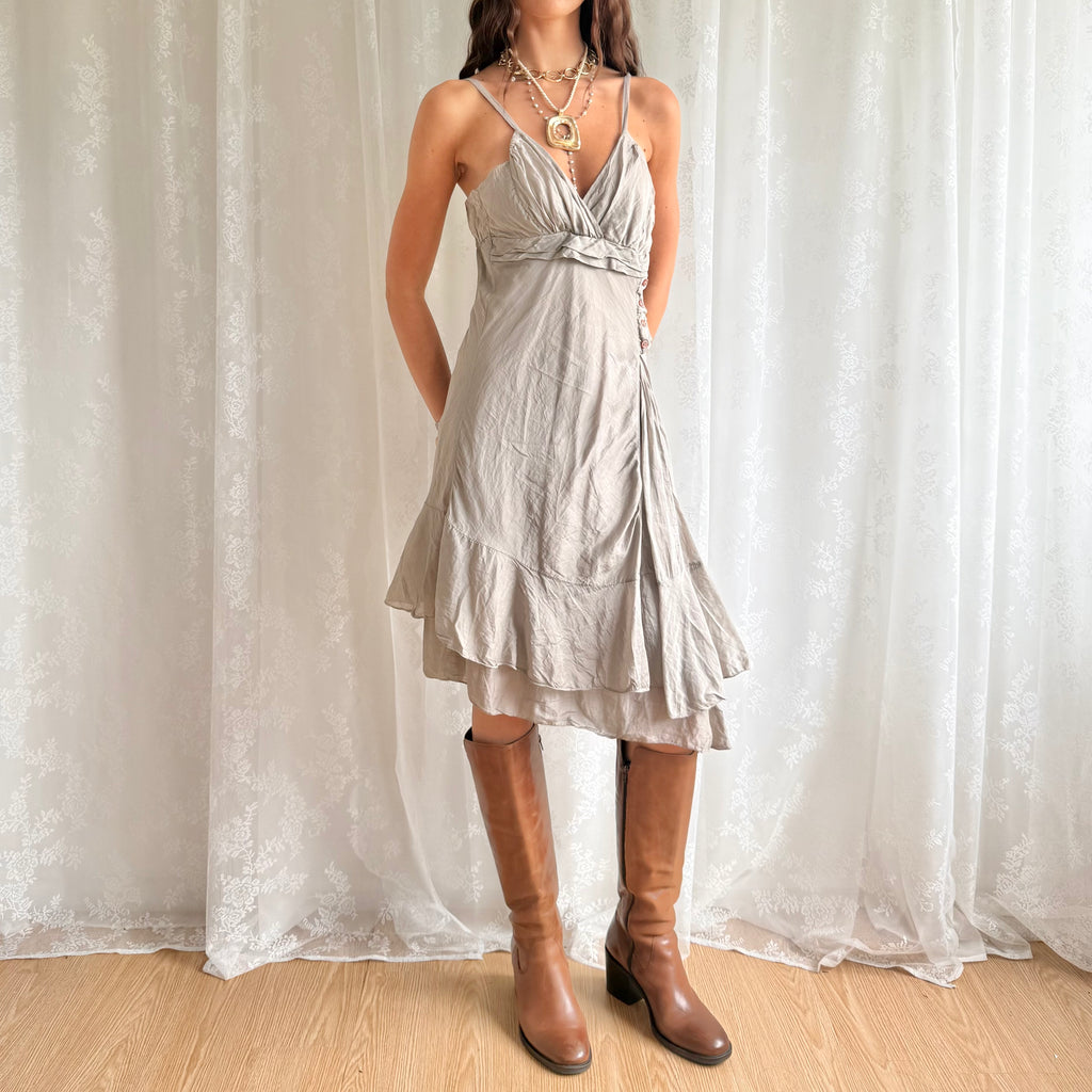 Cotton & Silk Midi Dress - Size L