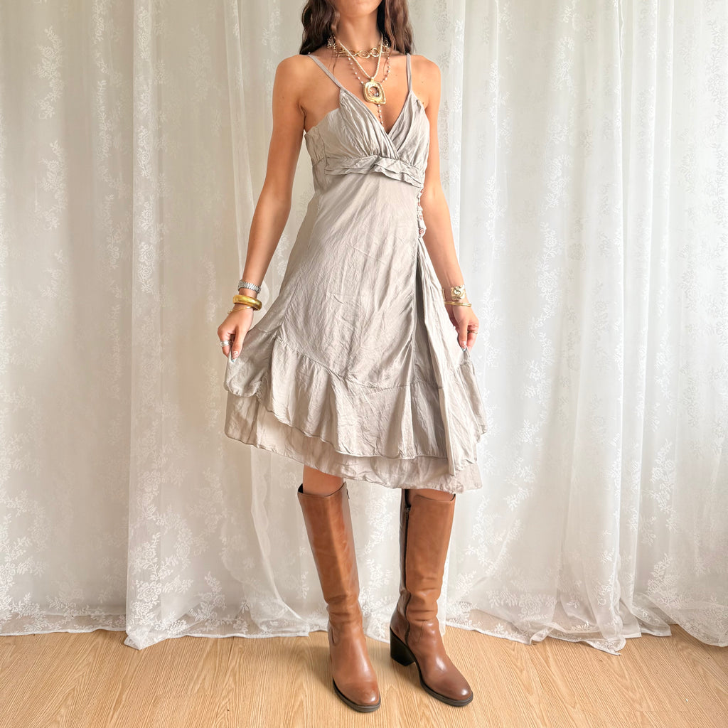 Cotton & Silk Midi Dress - Size L
