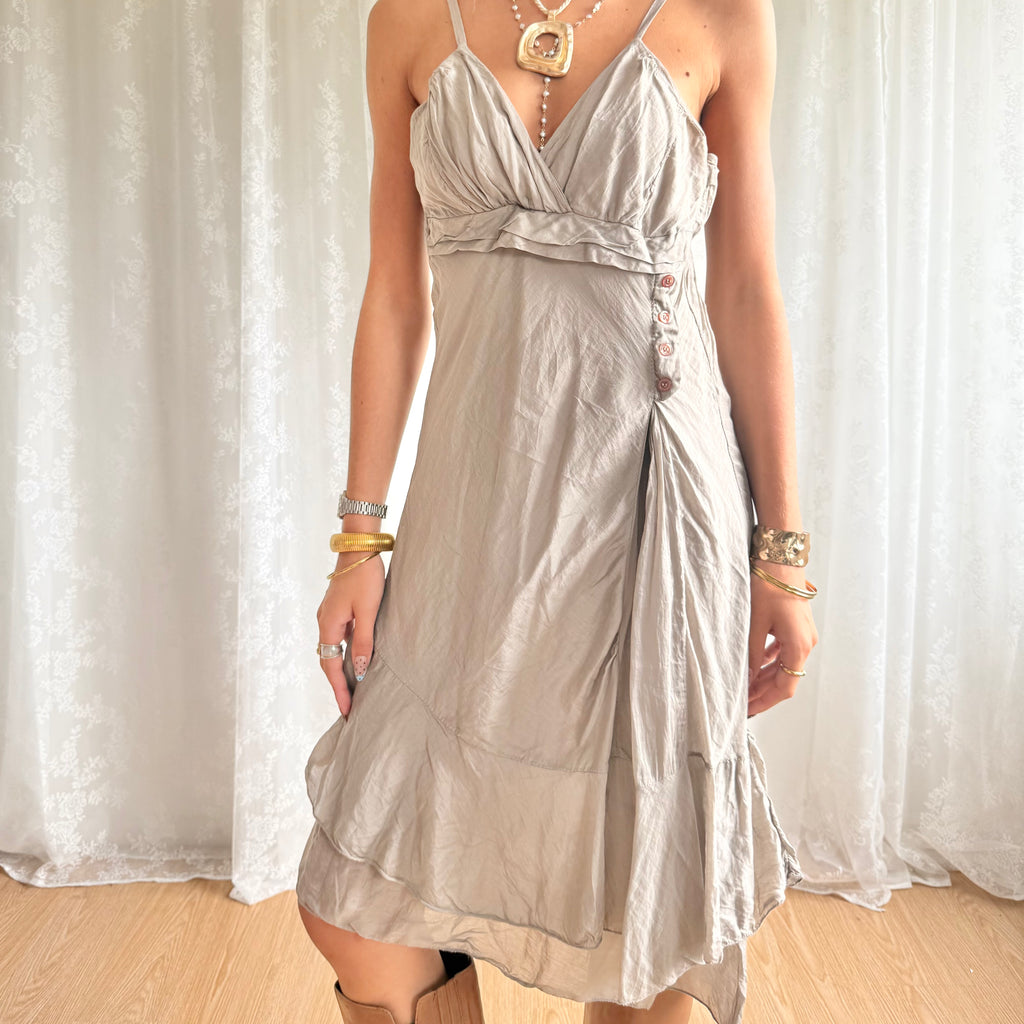 Cotton & Silk Midi Dress - Size L