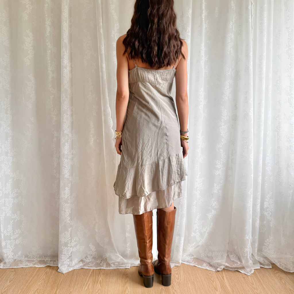 Cotton & Silk Midi Dress - Size L