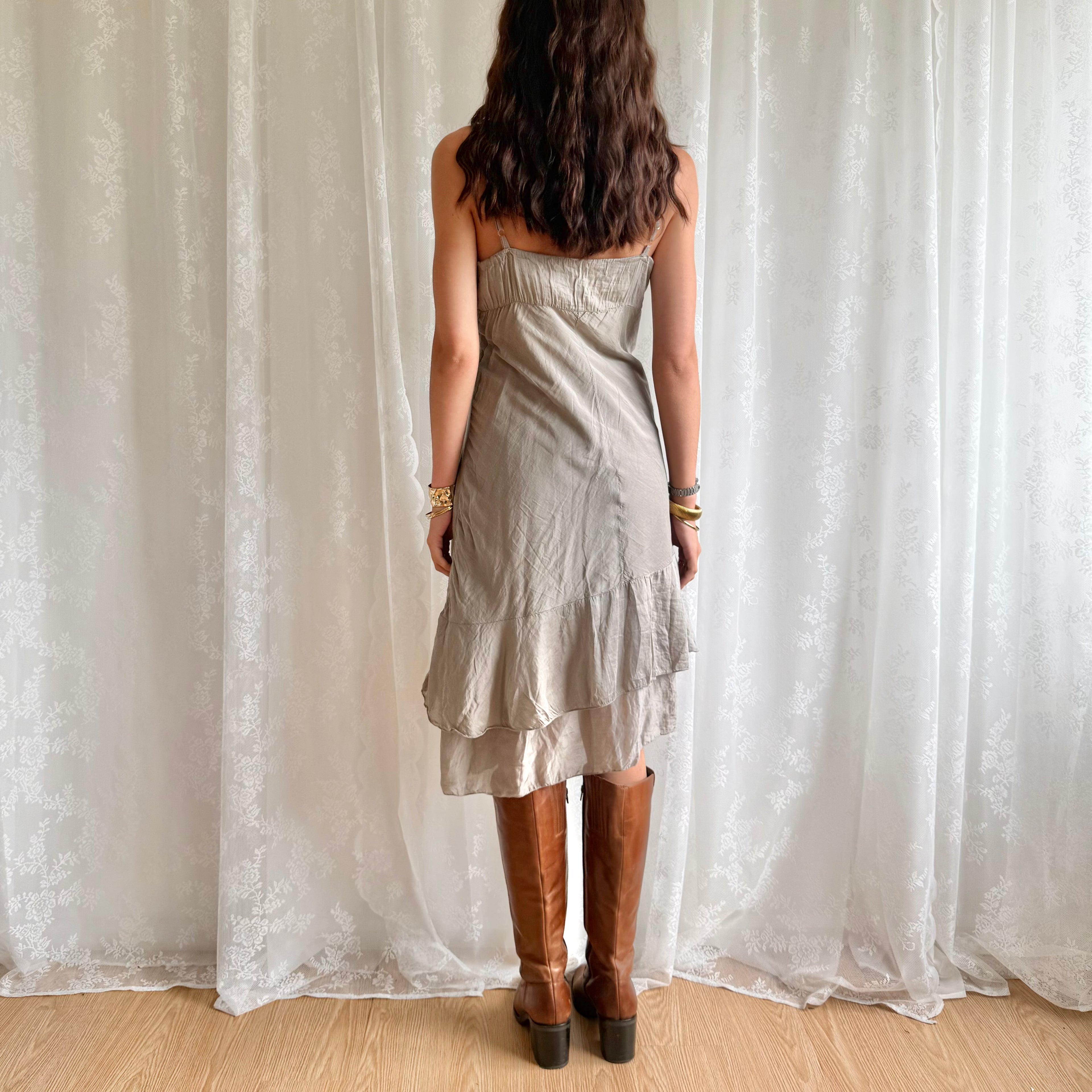 Cotton & Silk Midi Dress - Size L