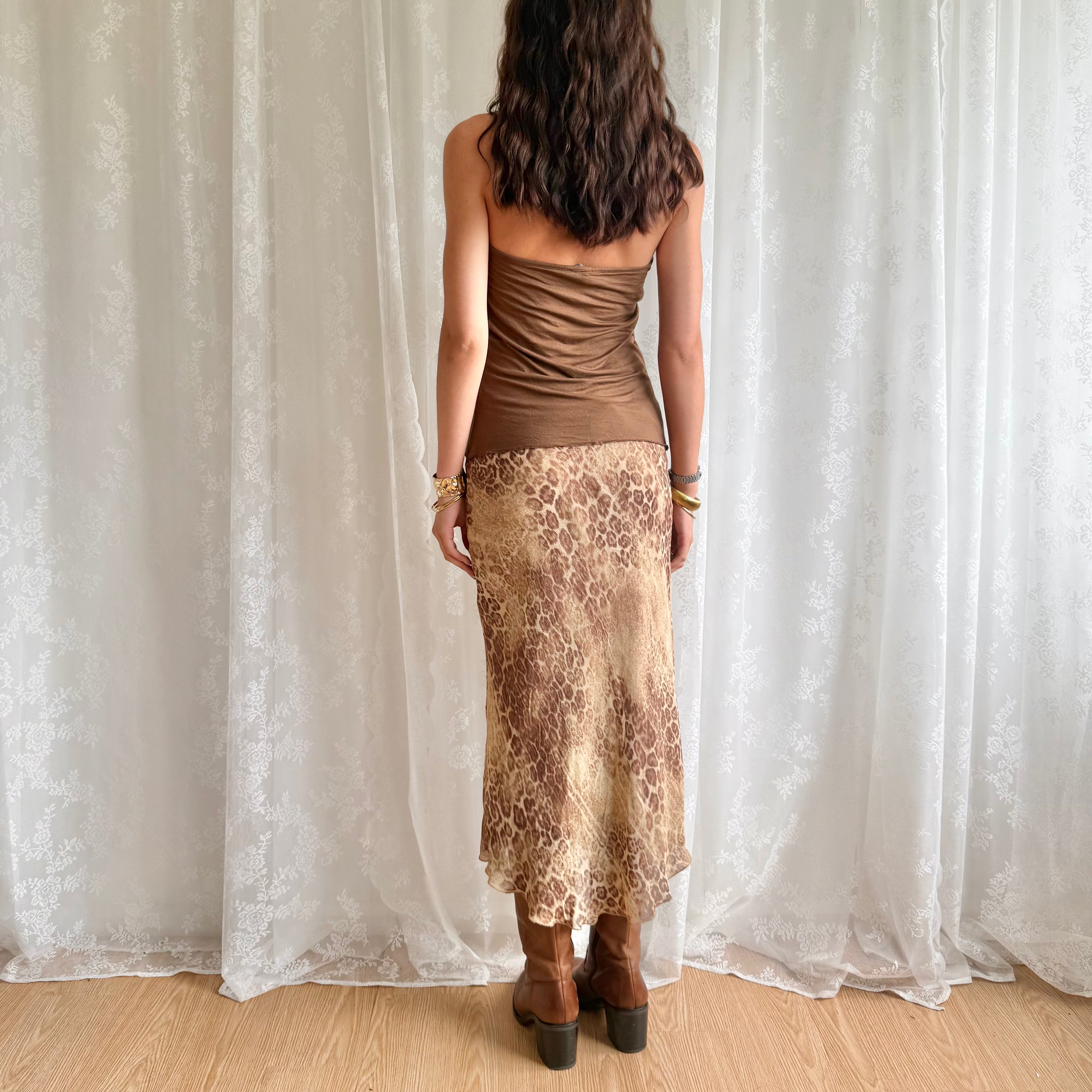 Leopard Midi Skirt - Size L