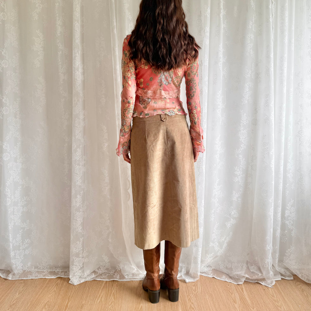 Corduroy Midi Skirt - Size M