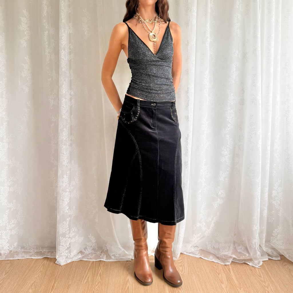 Corduroy Midi Skirt - Size L