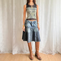 Denim Midi Skirt - Size L