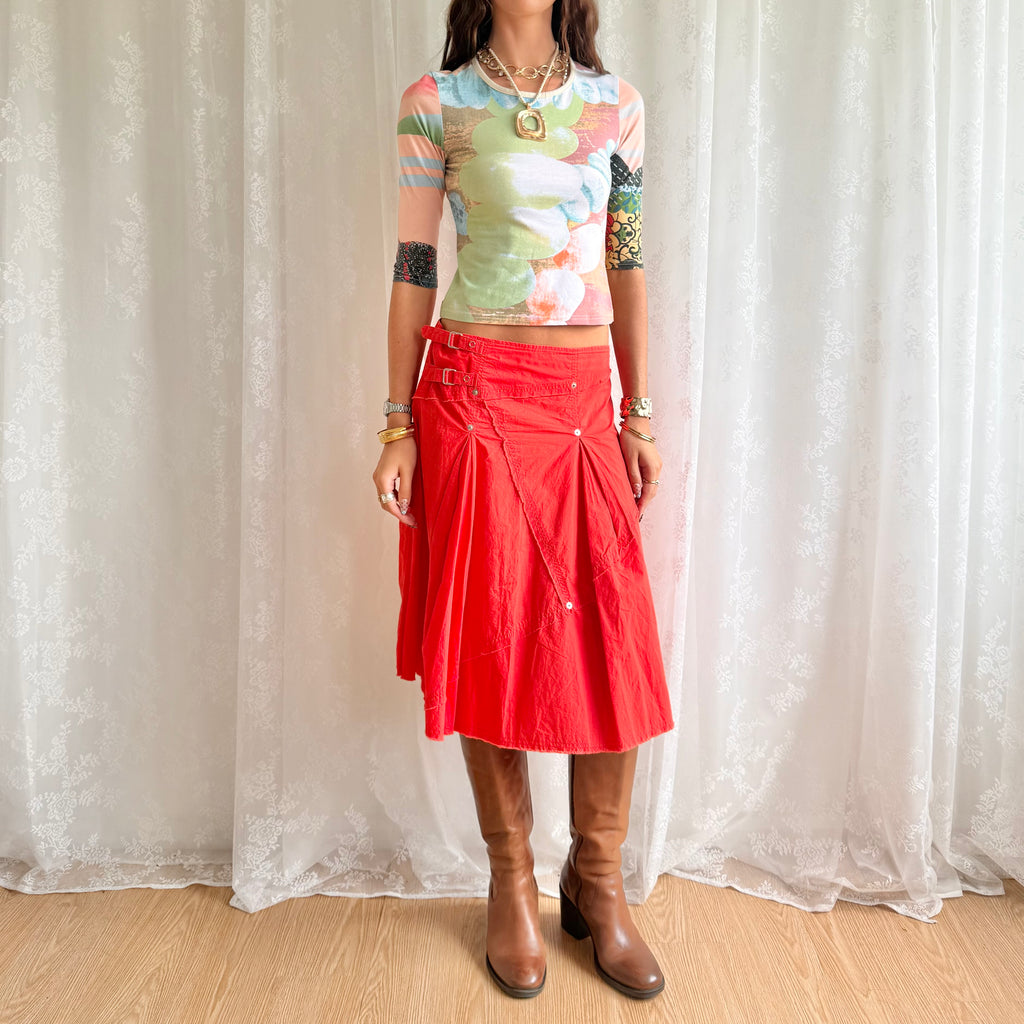 Buckle Midi Skirt - Size M