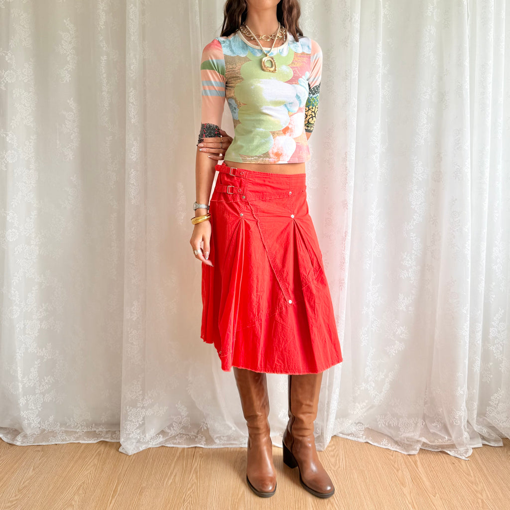 Buckle Midi Skirt - Size M