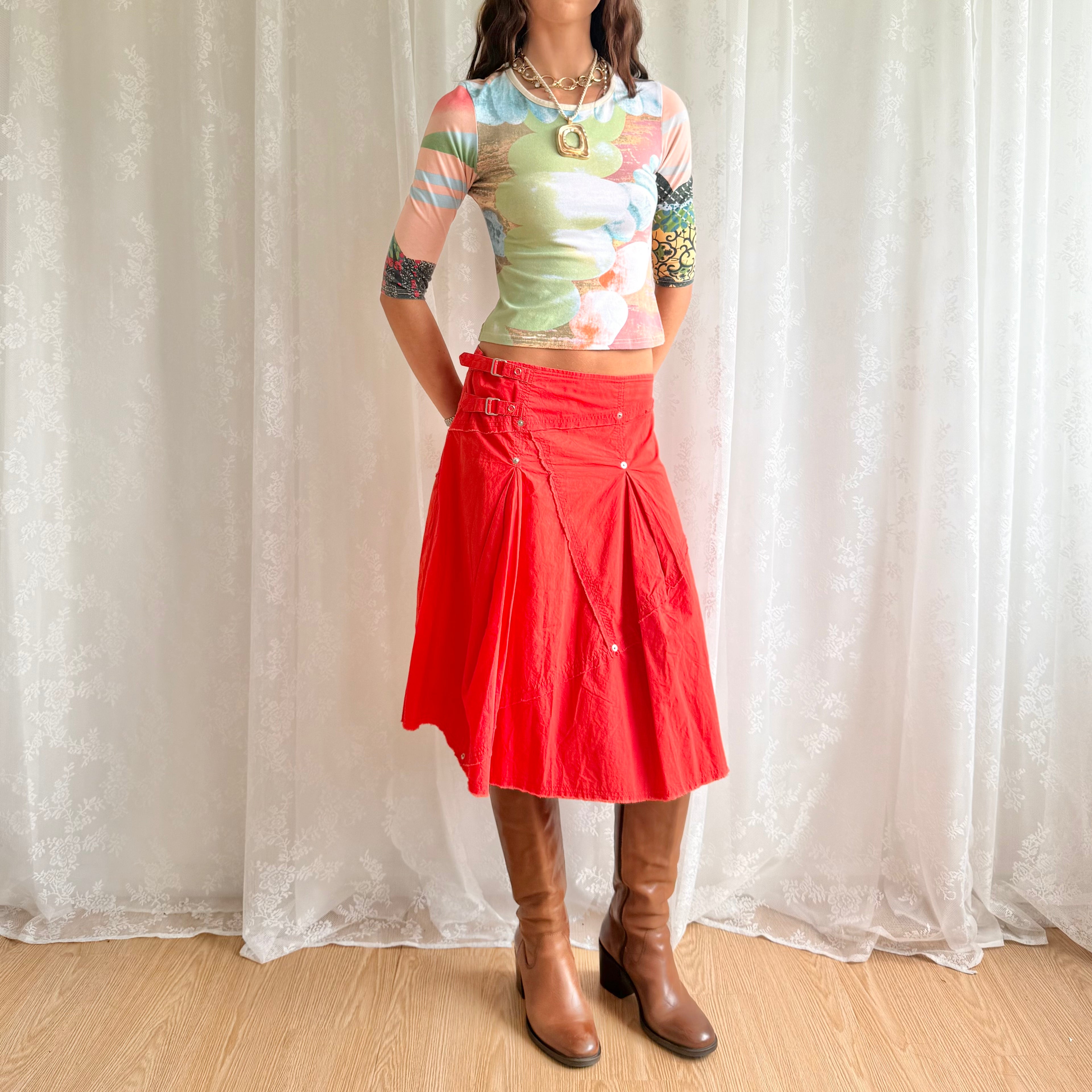Buckle Midi Skirt - Size M