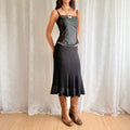Mohair Silk Knit Midi Skirt - Size M