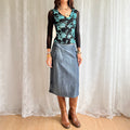 Denim Midi Skirt - Size M