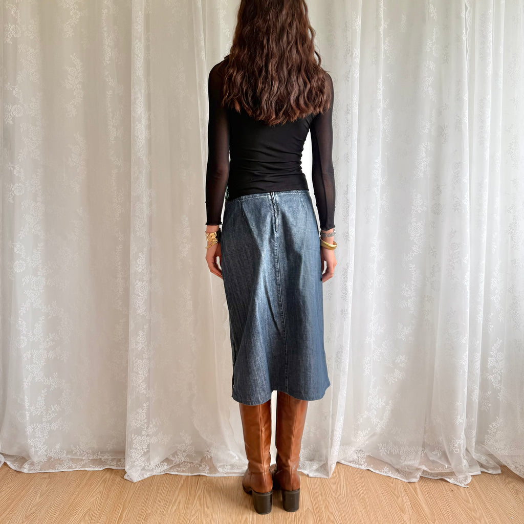Denim Midi Skirt - Size M