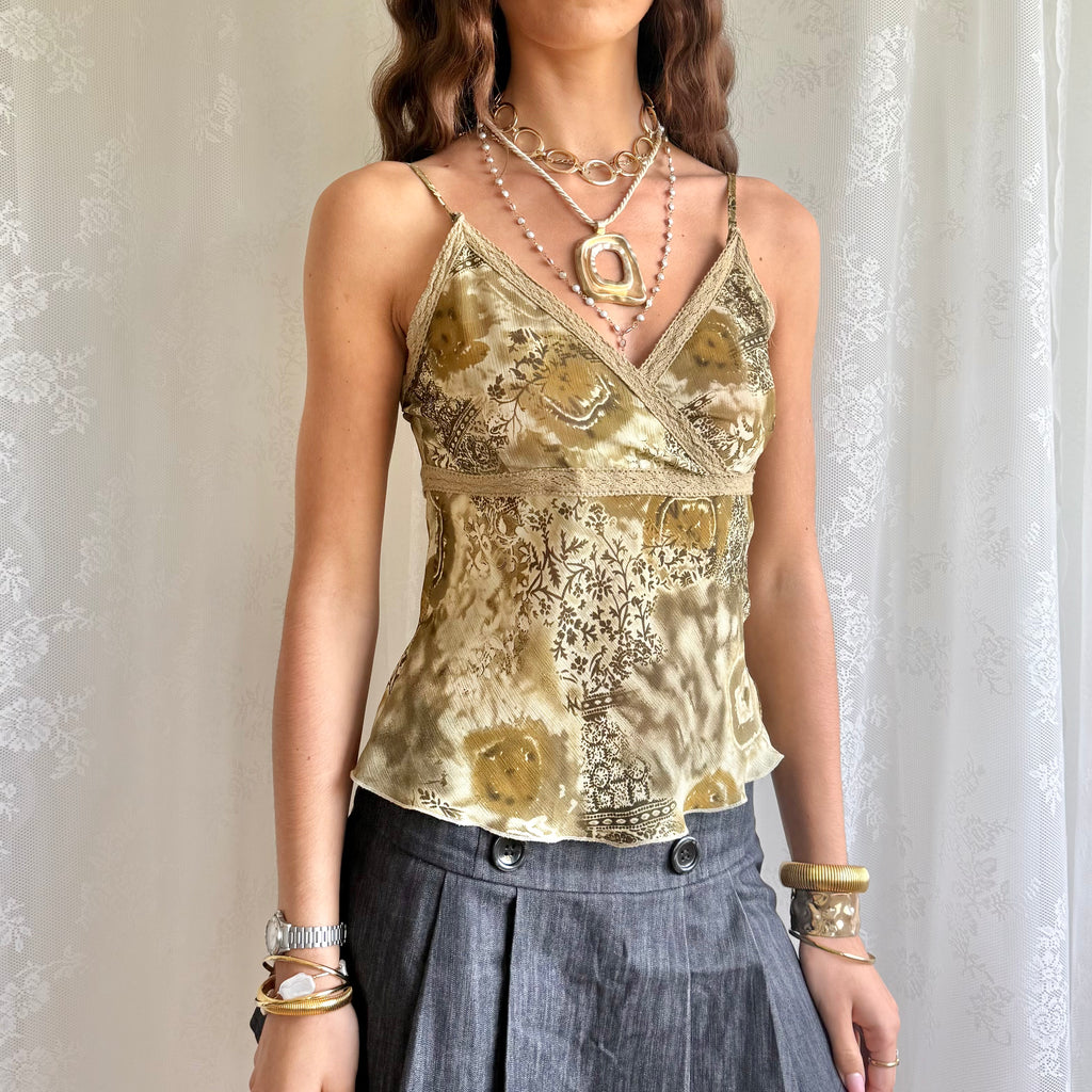 Patterned Sheer Cami - Size S