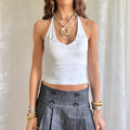 Rhinestone Halter Cami - Size S
