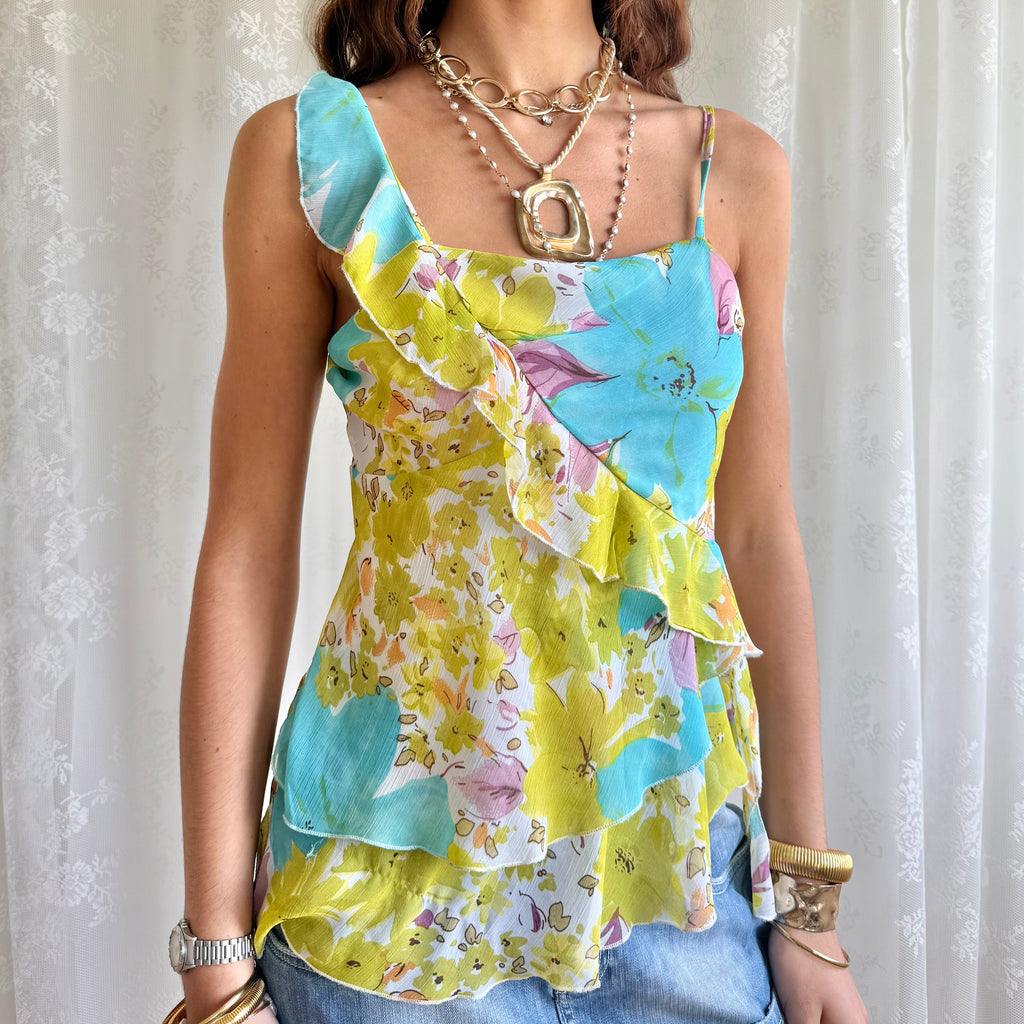 Asymmetric Silk Cami - Size L