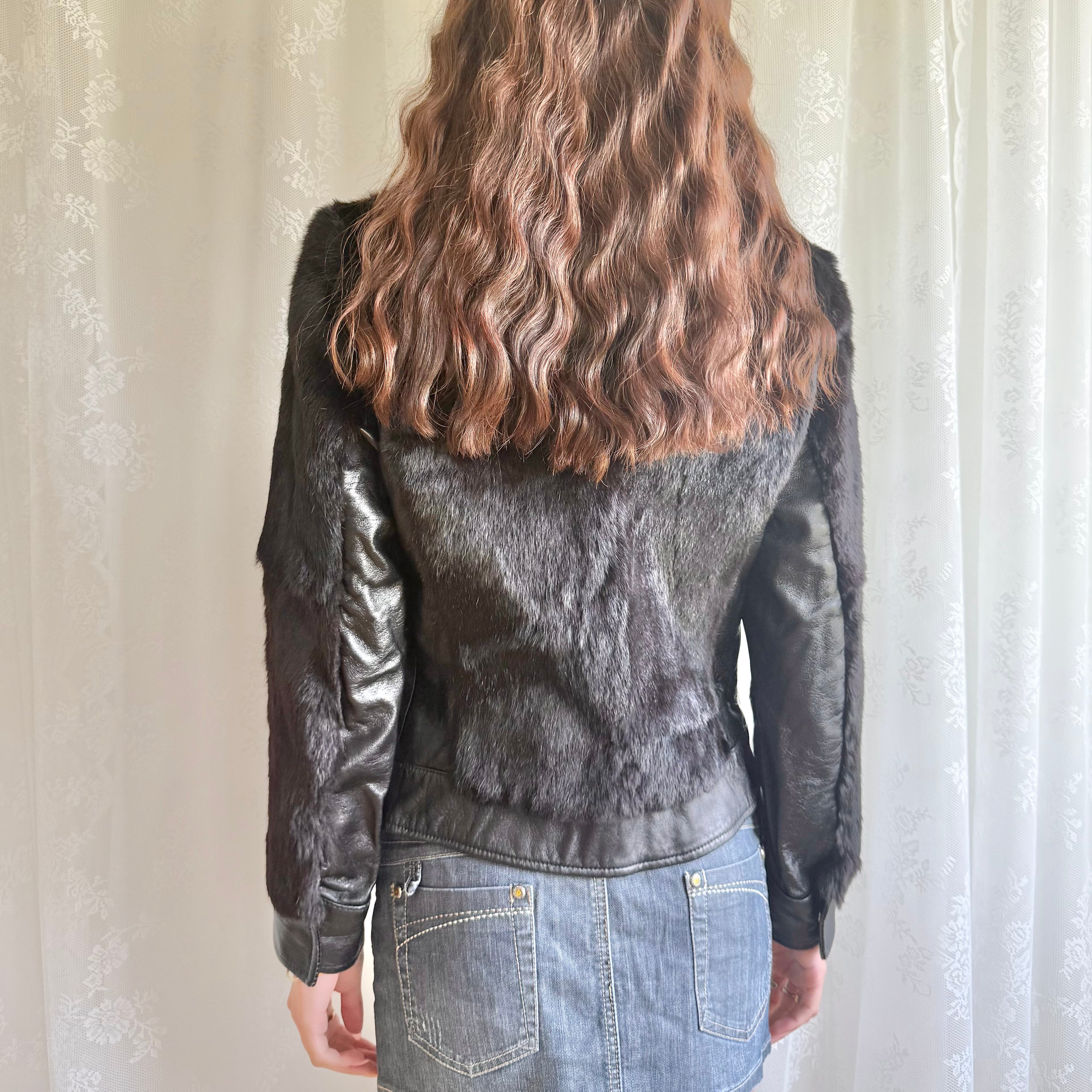 Genuine Leather & Fur Jacket - Size L