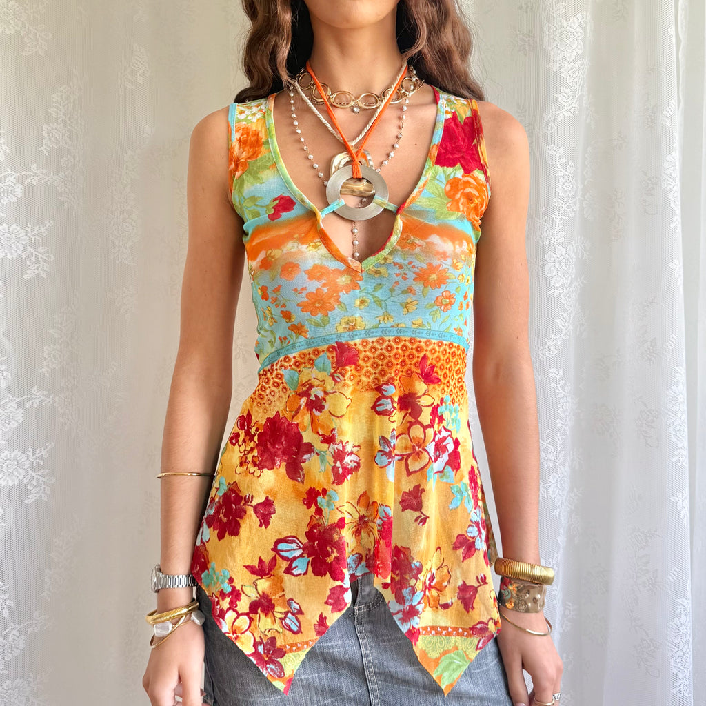 Patterned Mesh Cami - Size S