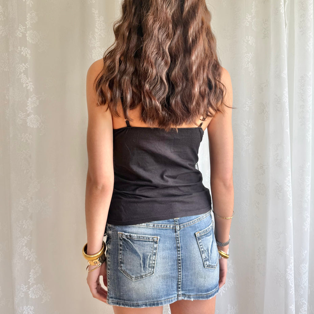 Sequin Lace Mesh Cami - Size M