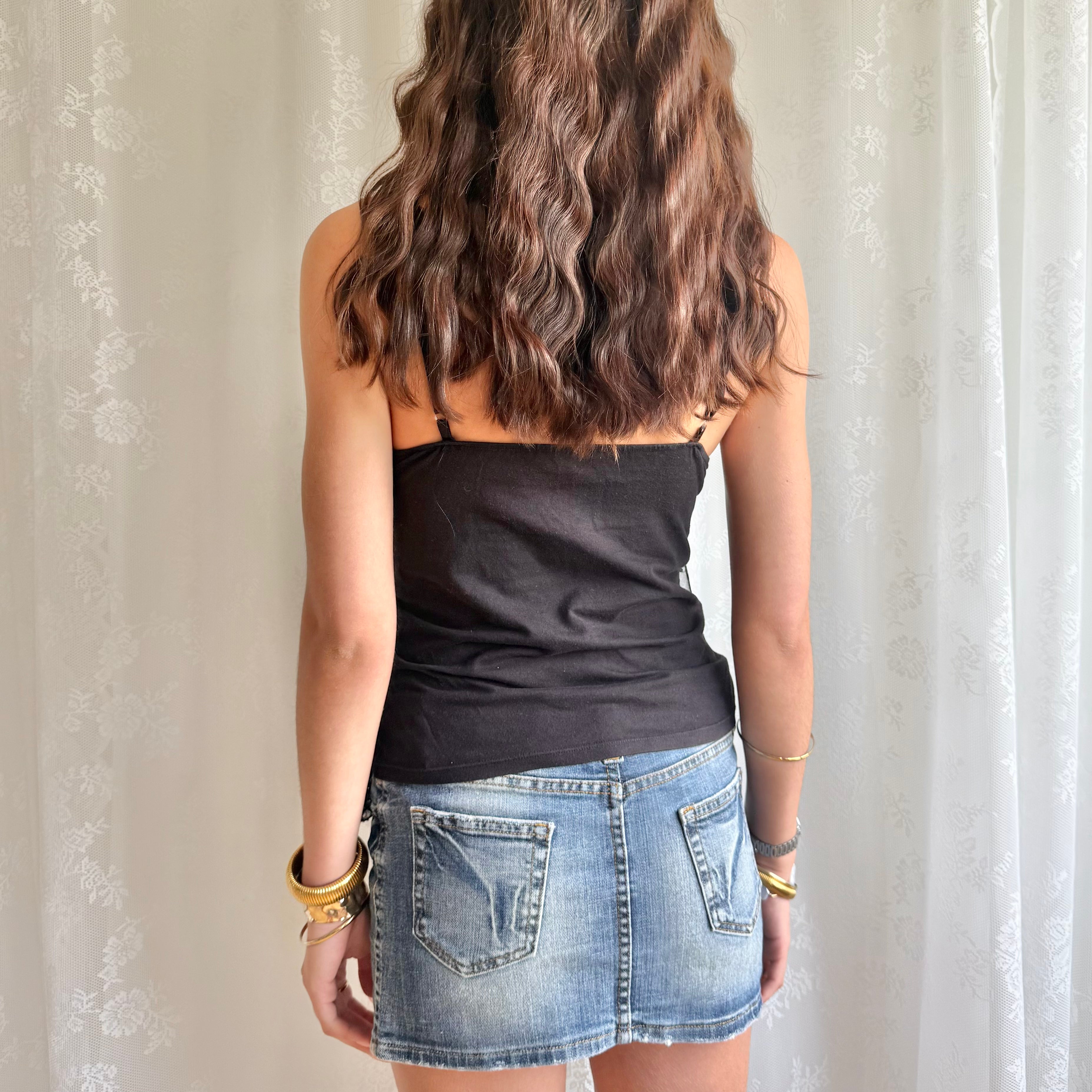 Sequin Lace Mesh Cami - Size M