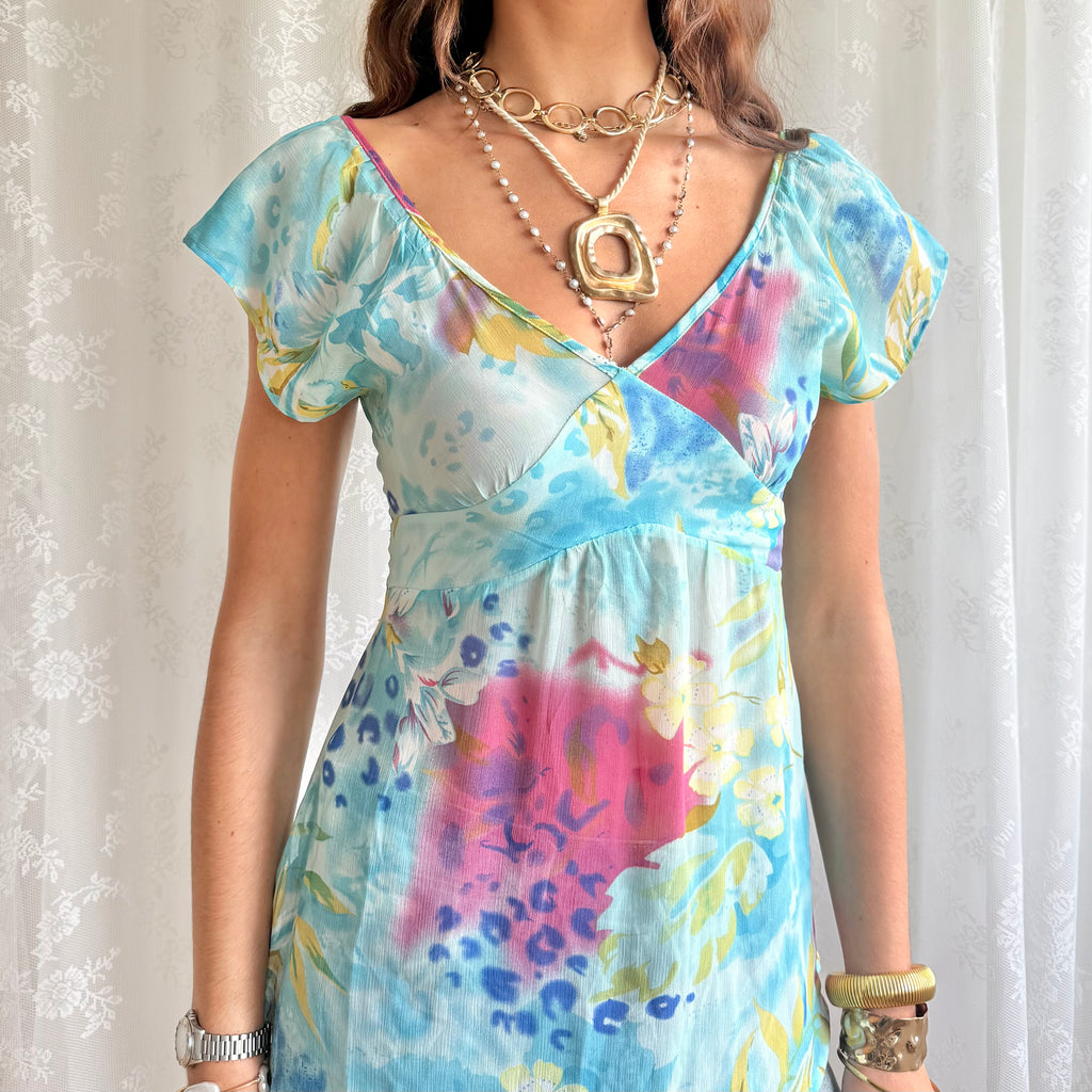 Floral Sheer Crop Top - Size S