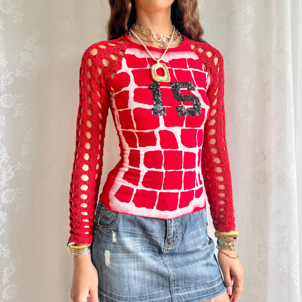 Graphic Long Sleeve Top - Size S