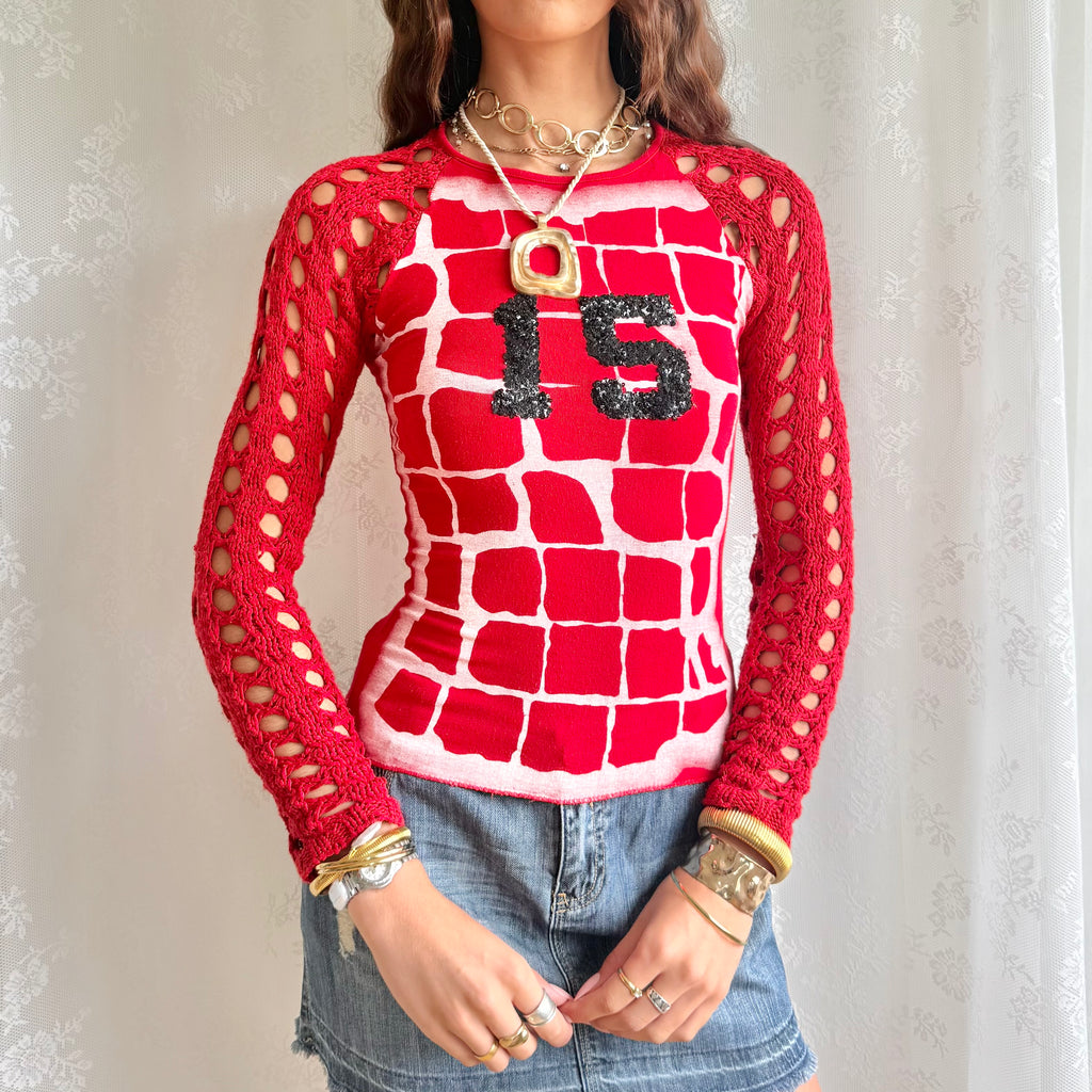 Graphic Long Sleeve Top - Size S