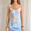 Sheer Lace Trim Cami - Size M
