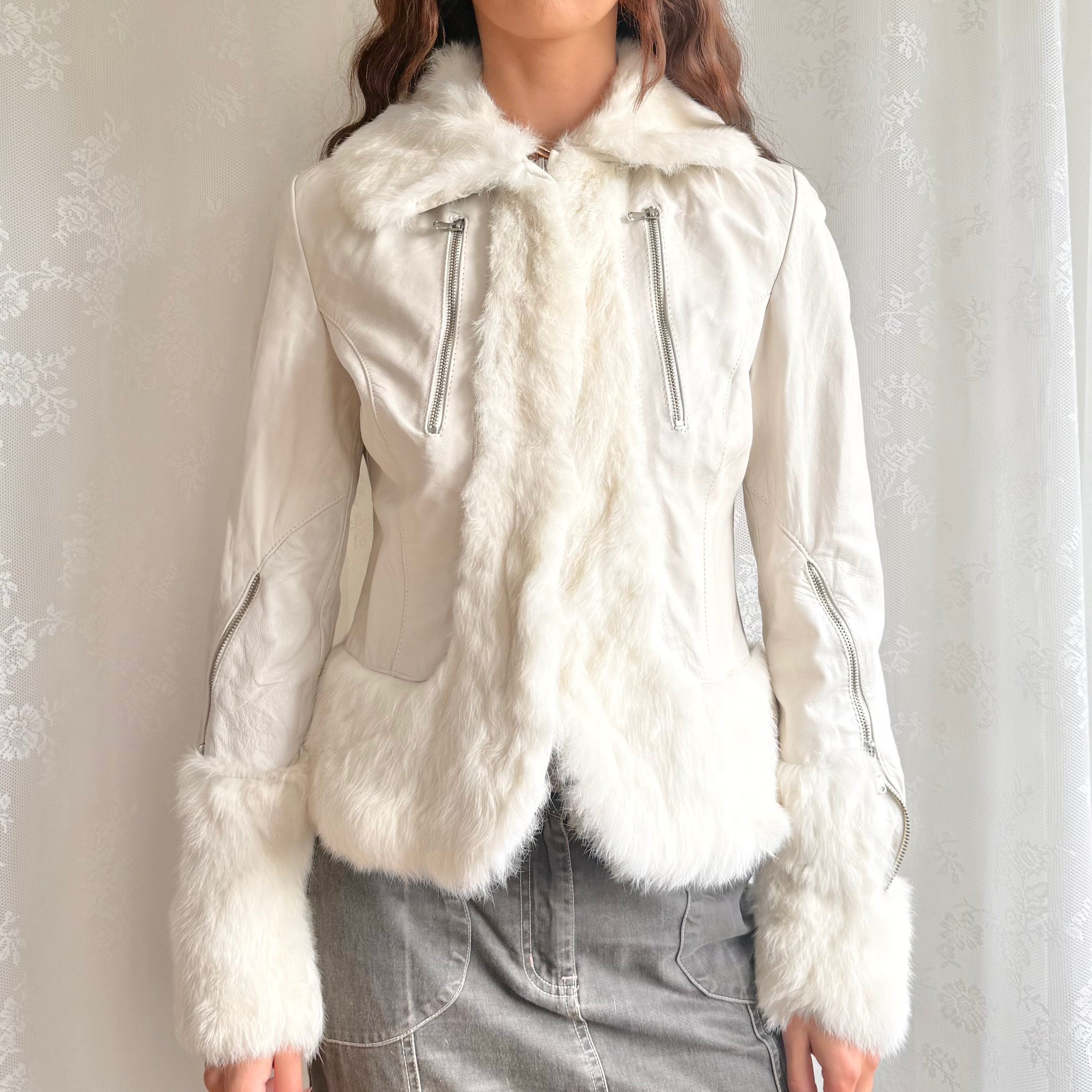 Genuine Leather & Fur Jacket - Size M