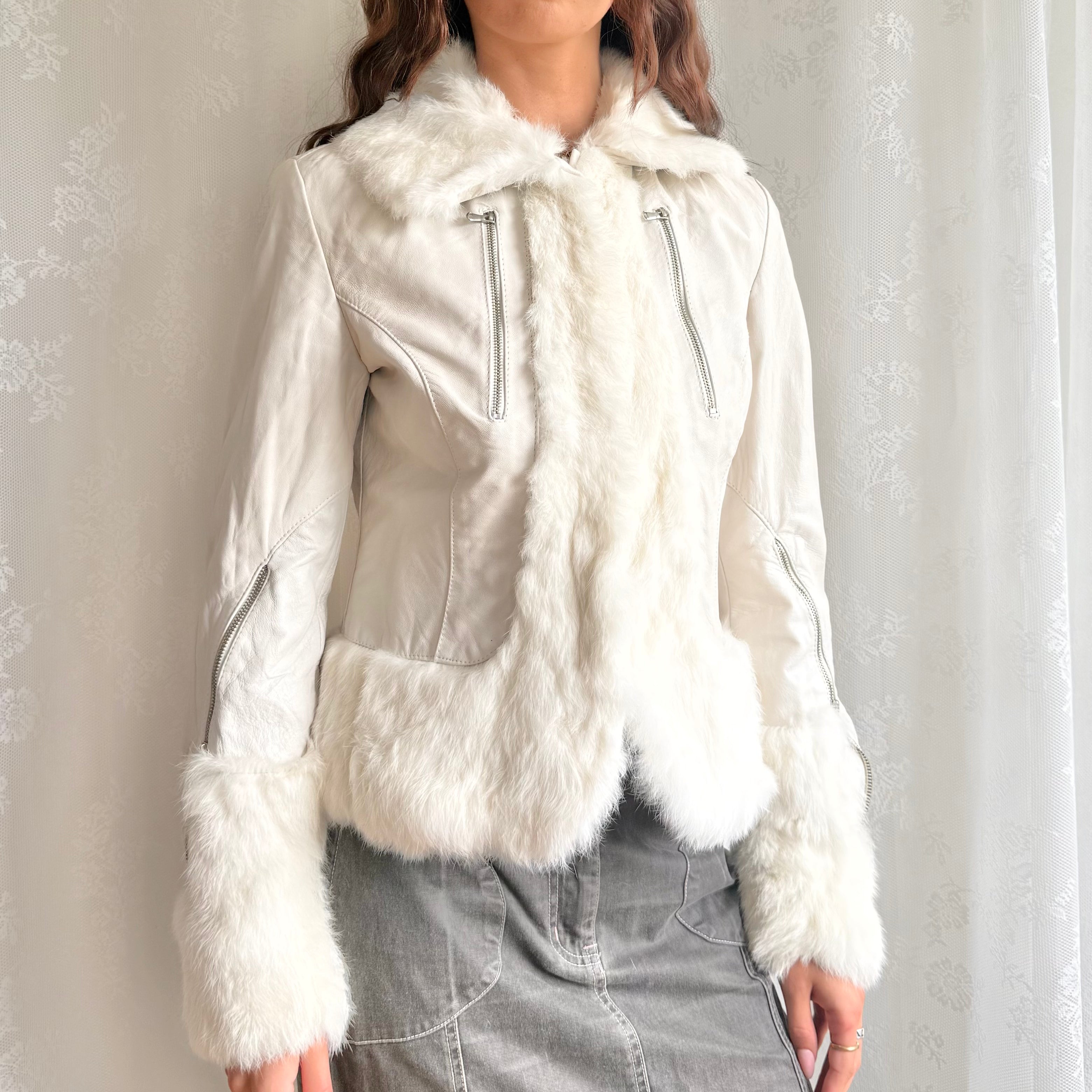 Genuine Leather & Fur Jacket - Size M