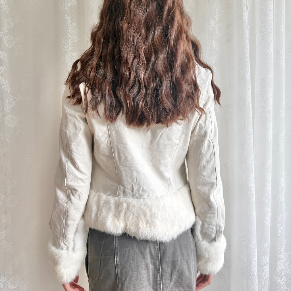 Genuine Leather & Fur Jacket - Size M