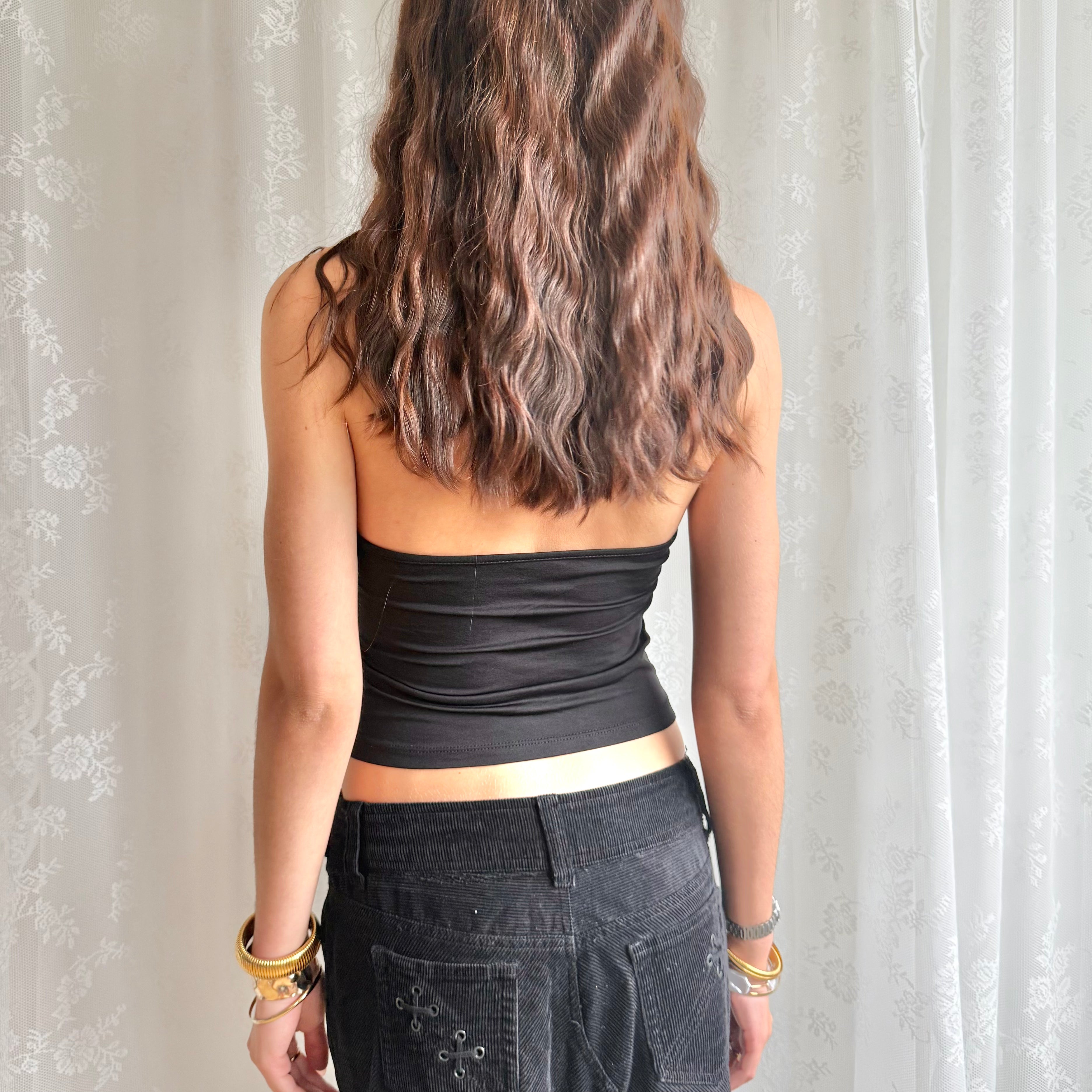 Rhinestone Halter Cami - Size S