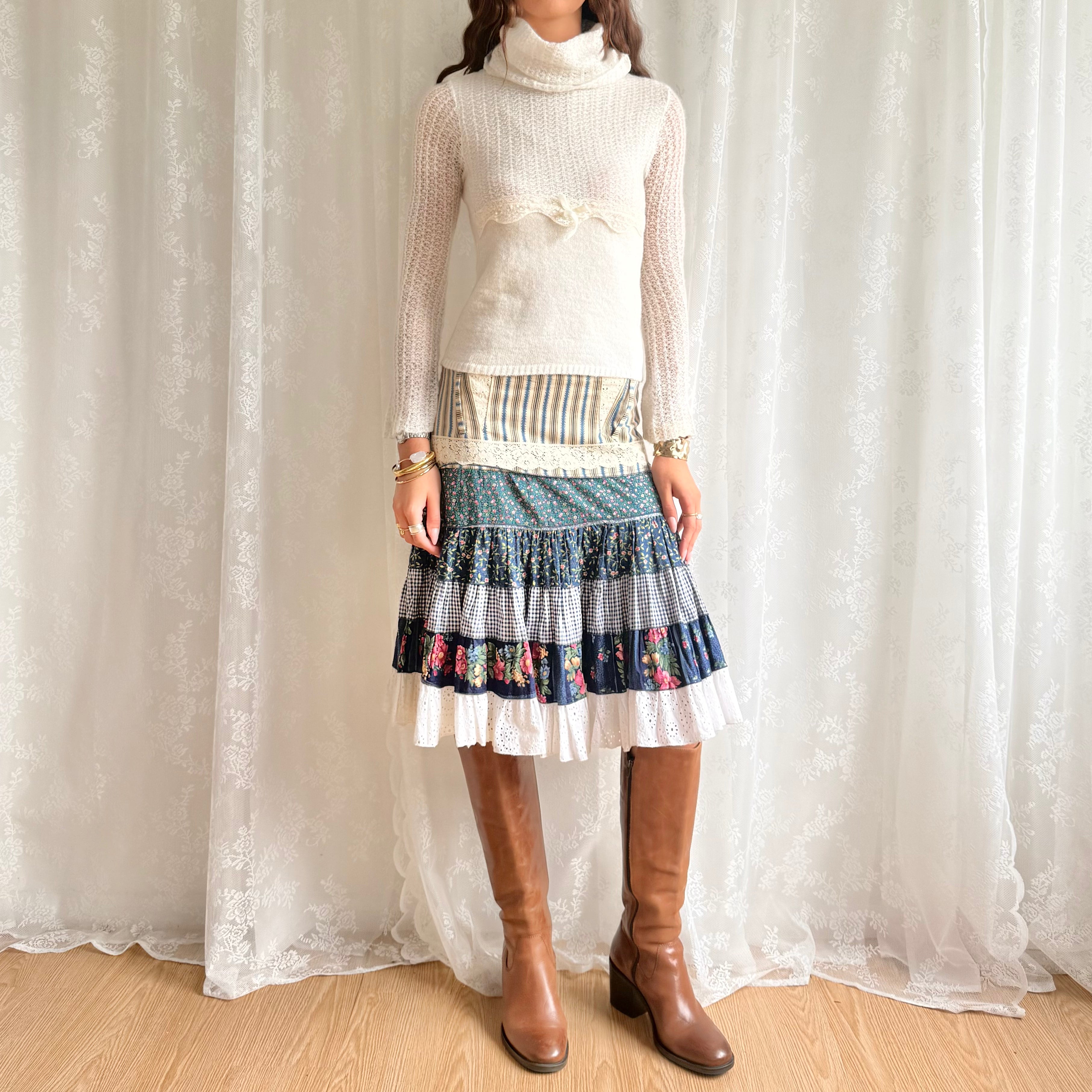 Tiered Midi Skirt - Size M