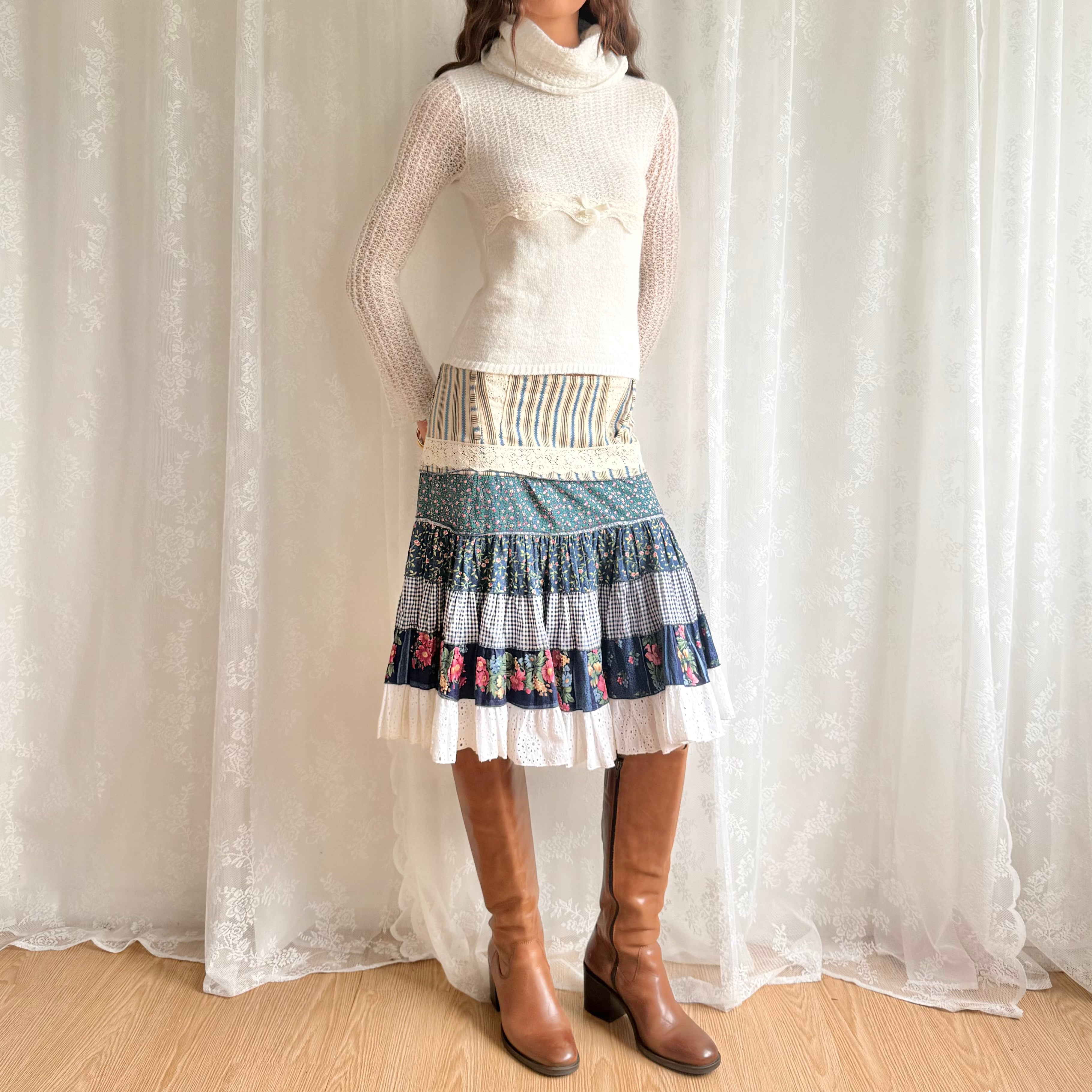 Tiered Midi Skirt - Size M