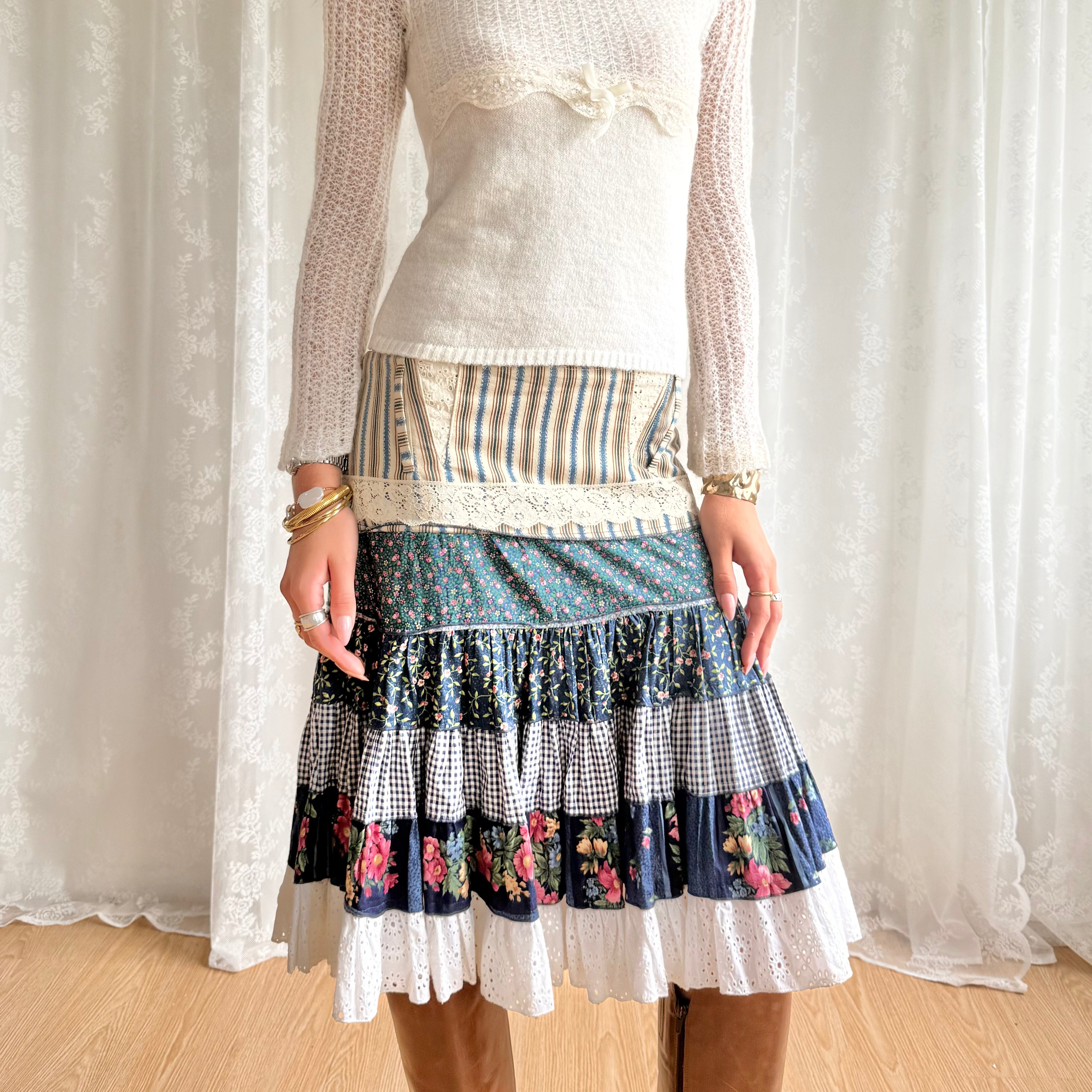 Tiered Midi Skirt - Size M