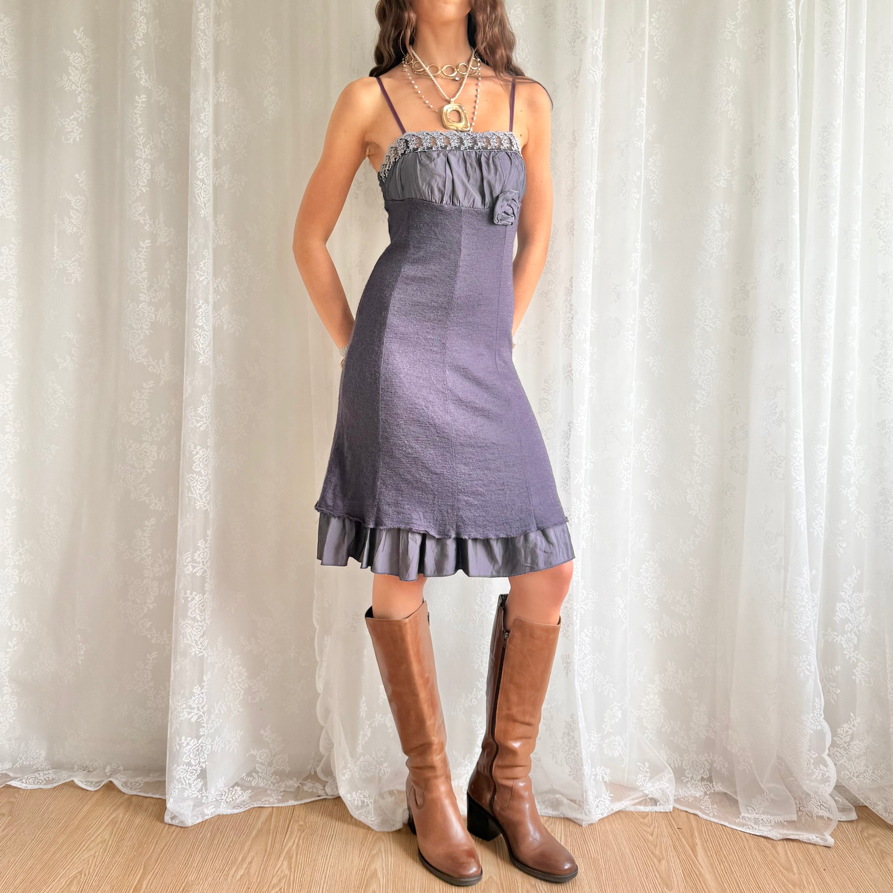 Mohair Knit Midi Dress - Size M