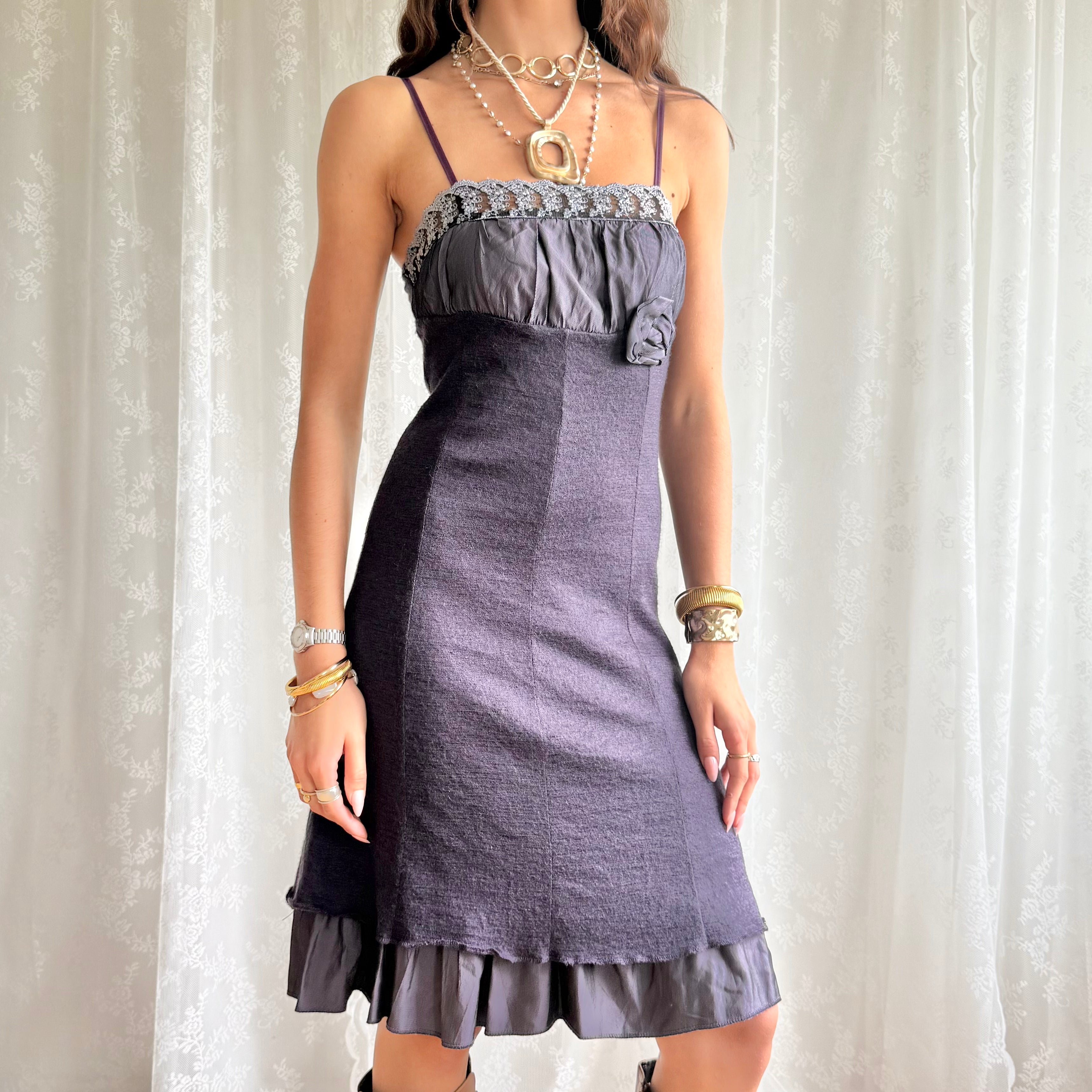 Mohair Knit Midi Dress - Size M