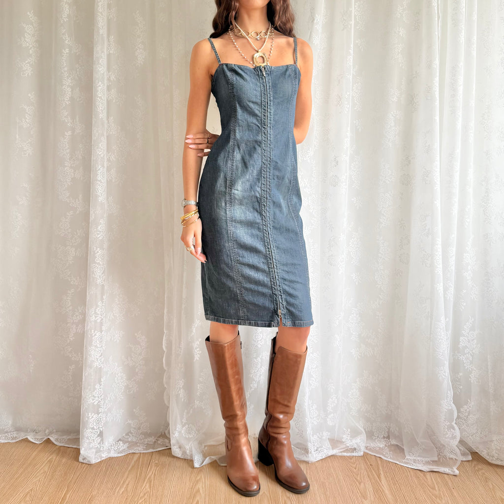 Miss Sixty Denim Midi Dress - Size L