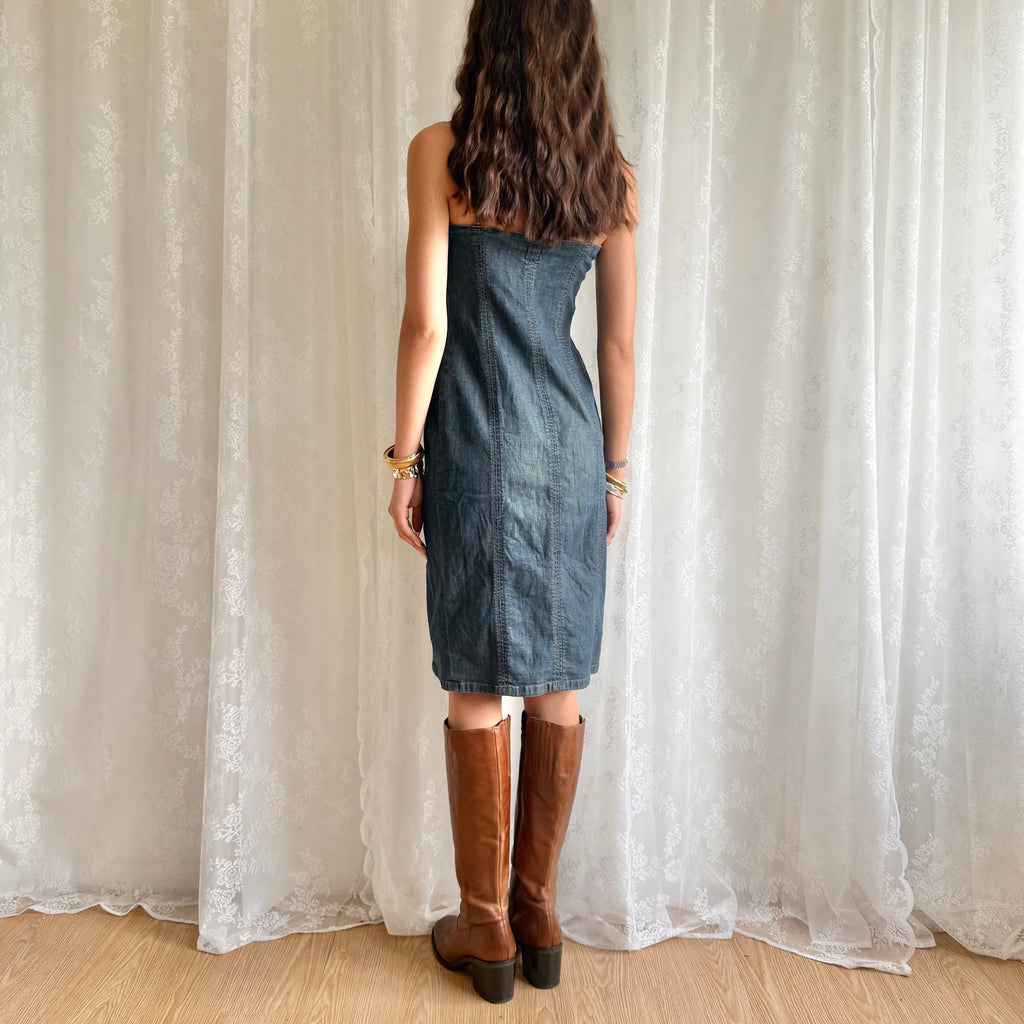 Miss Sixty Denim Midi Dress - Size L