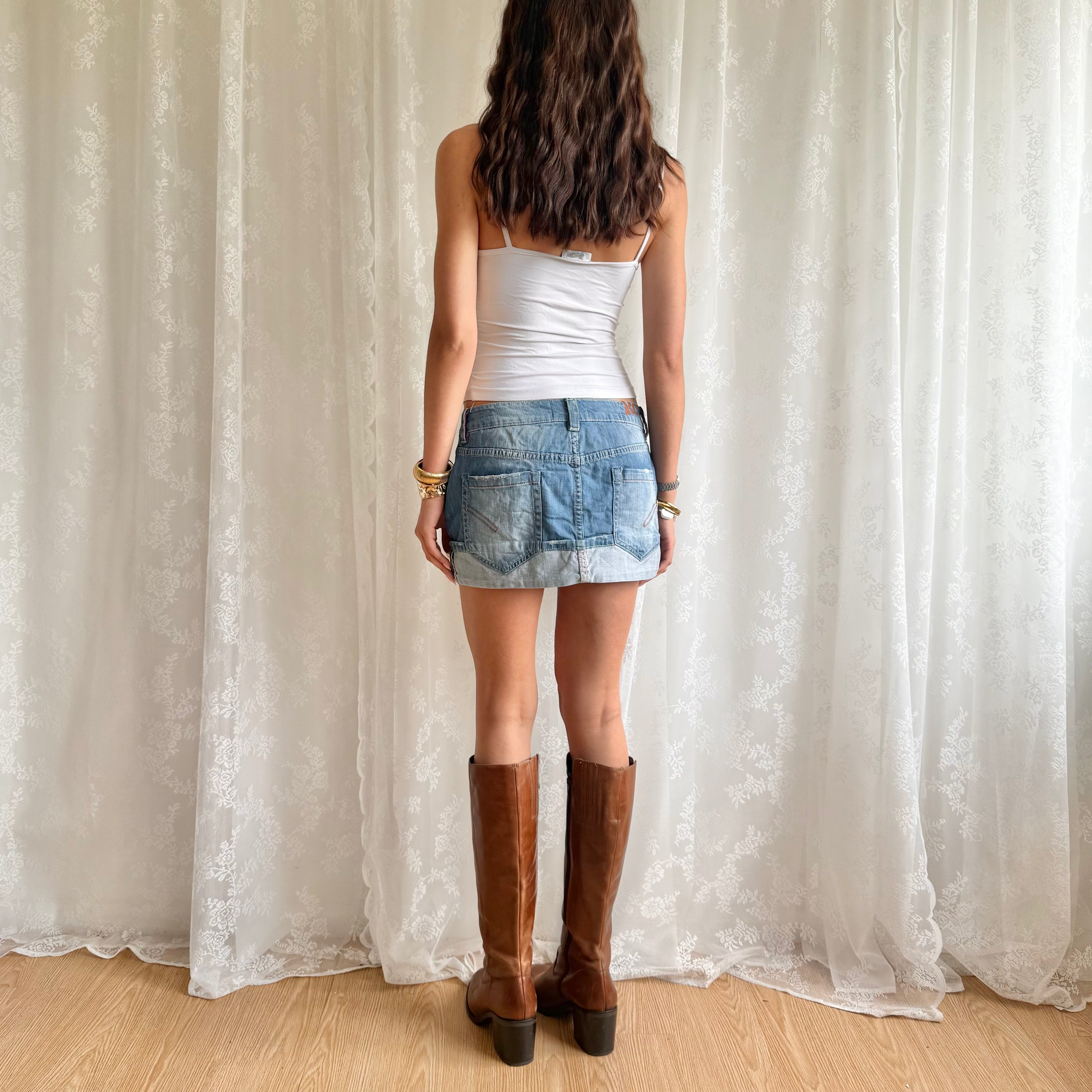Denim Mini Skirt - Size M