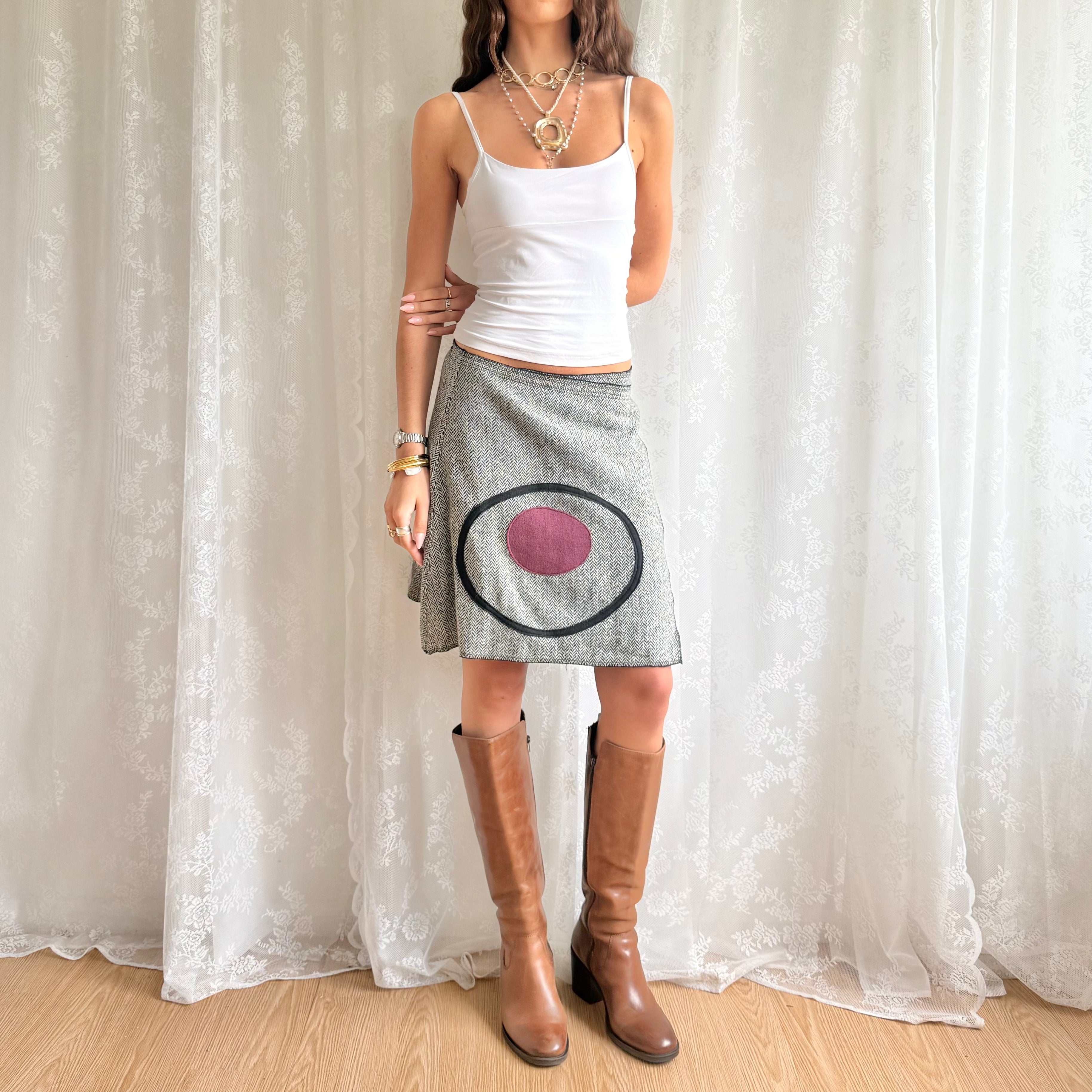 Graphic Wrap Midi Skirt - Size S