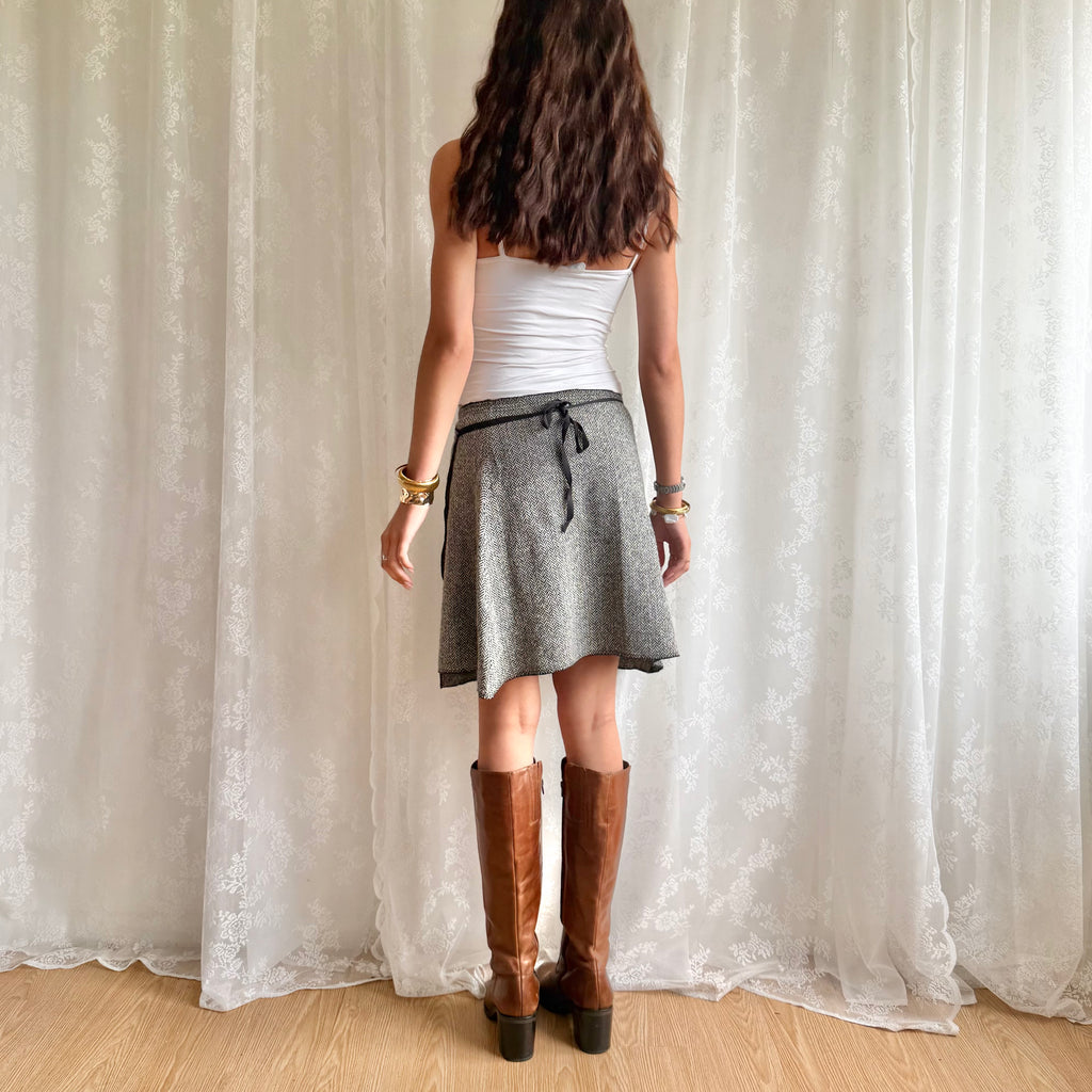 Graphic Wrap Midi Skirt - Size S