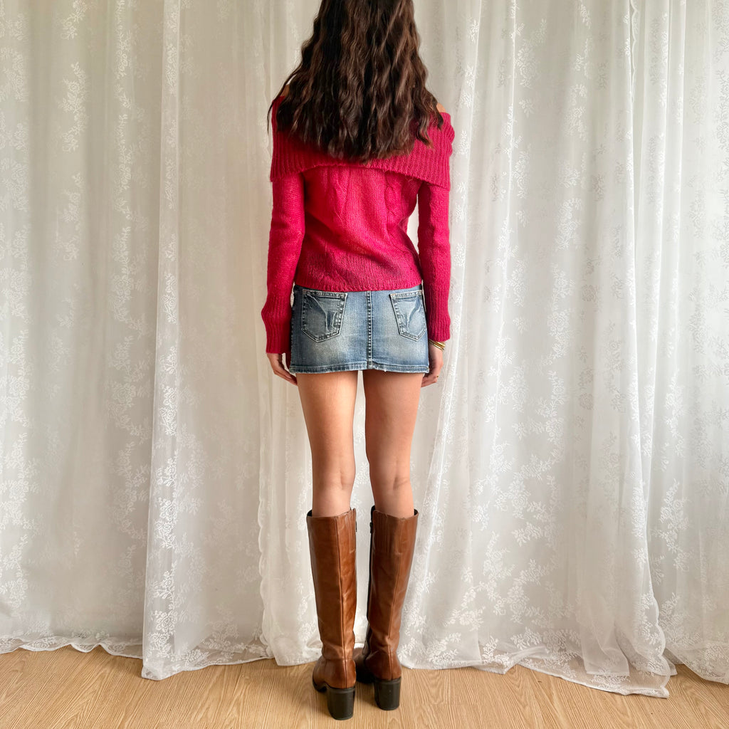 Denim Mini Skirt - Size S