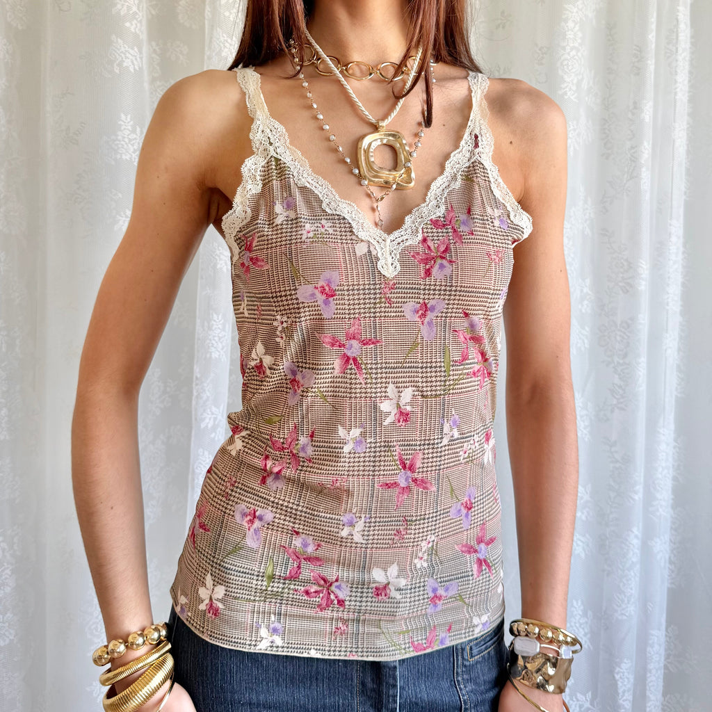 Intimissimi Lace Plaid Cami - Size M