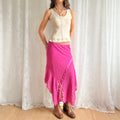 Lace Asymmetric Midi Skirt - Size L