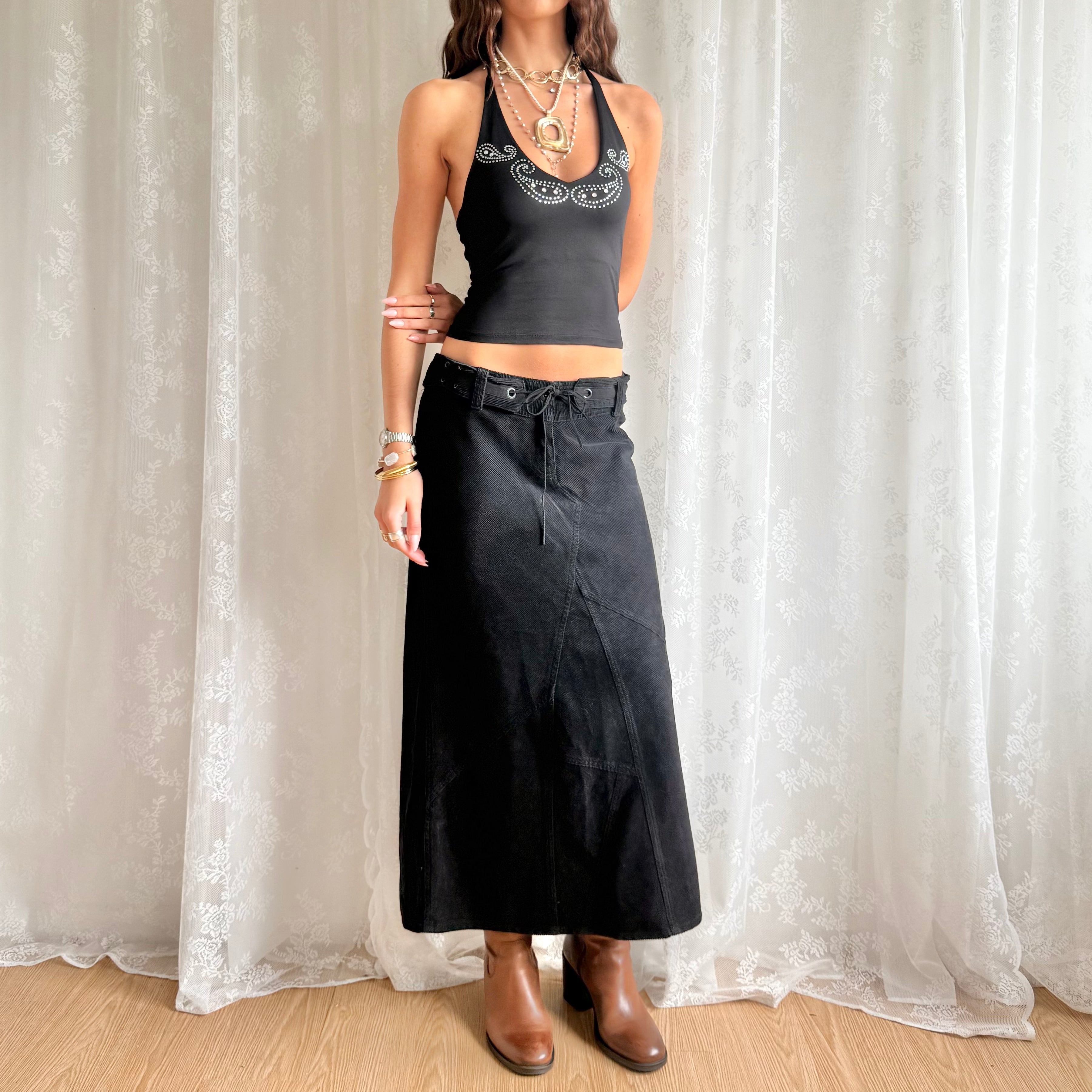Corduroy Midi Skirt - Size L