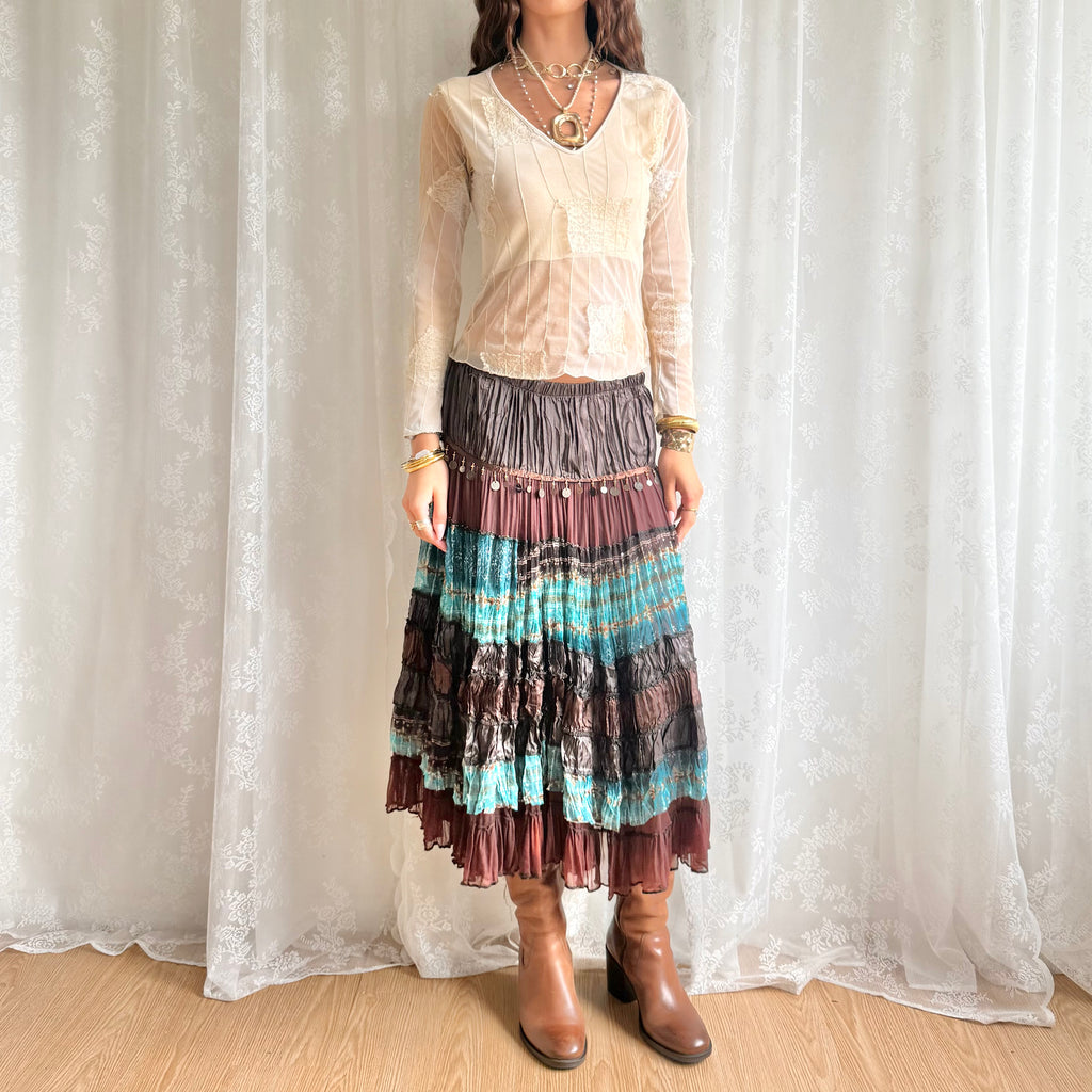 Tiered Midi Skirt - Size M